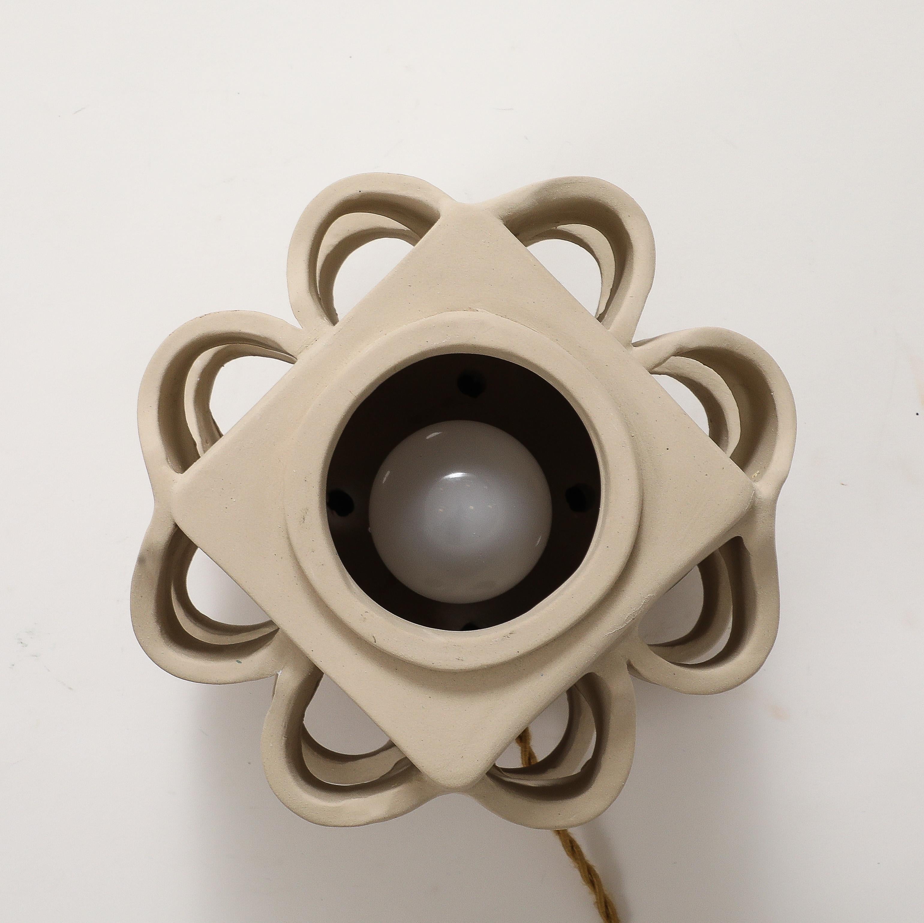 Terracotta Table Lamp by Nicole Fichot For Sale 12