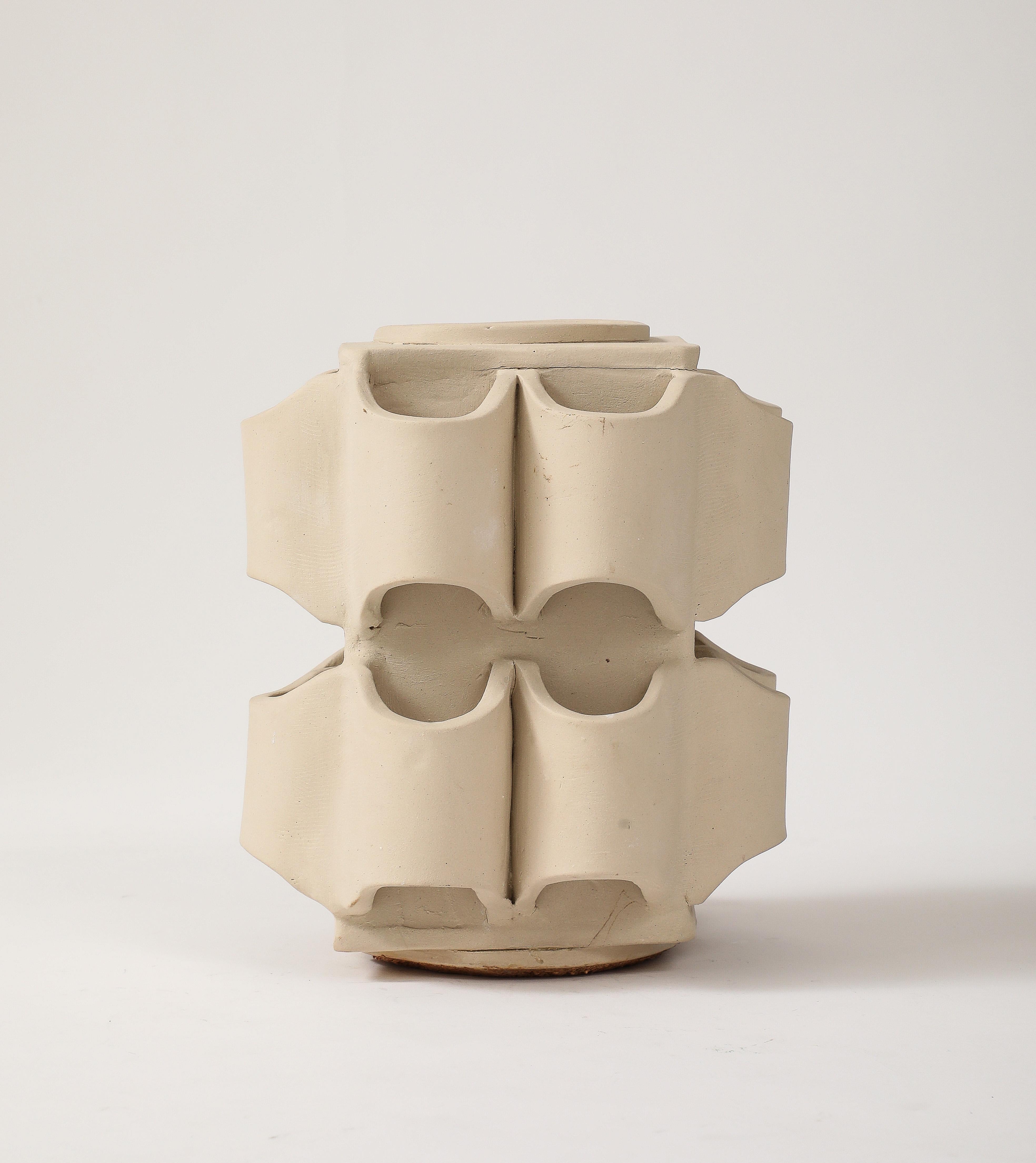 French Terracotta Table Lamp by Nicole Fichot For Sale