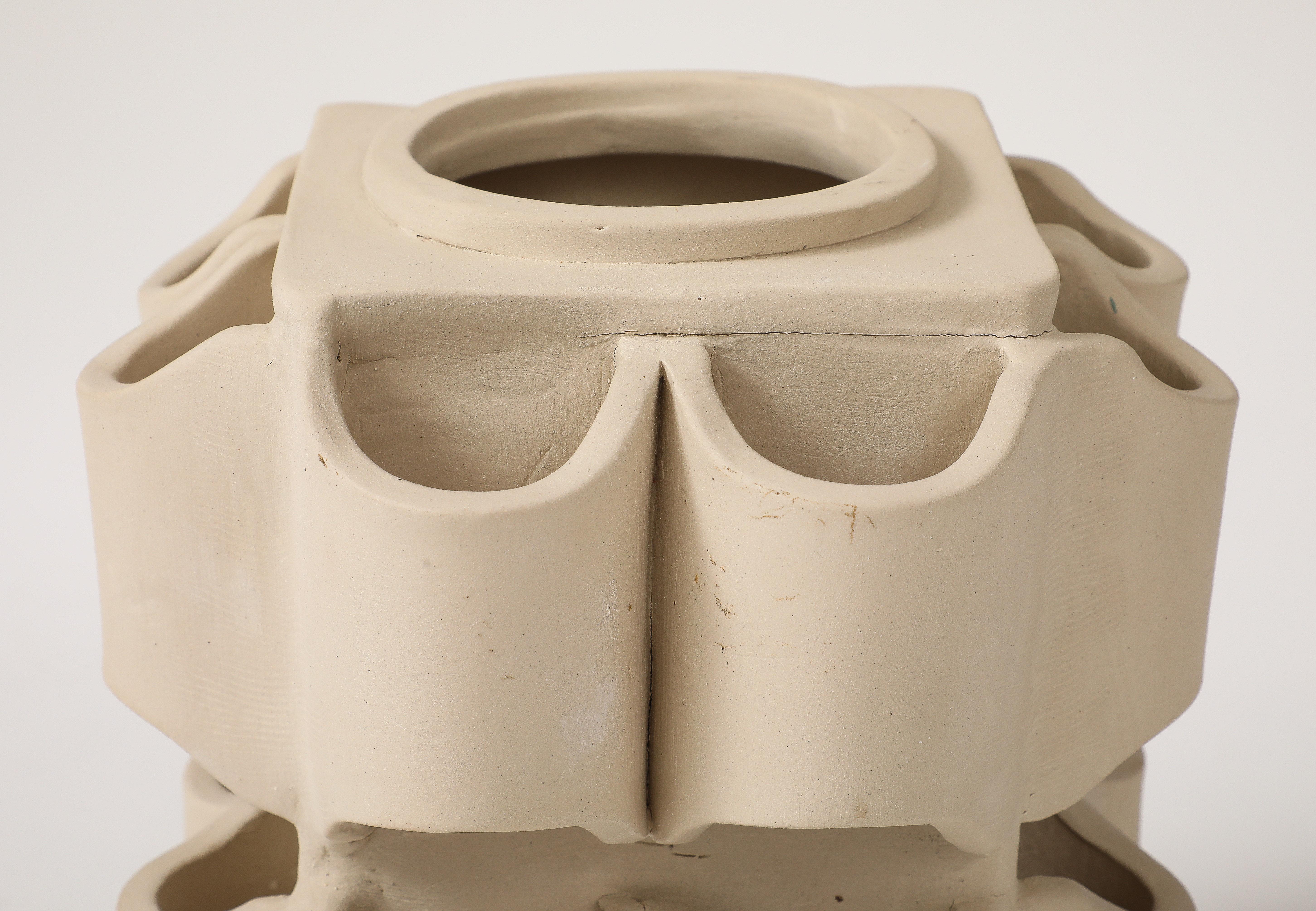 Contemporary Terracotta Table Lamp by Nicole Fichot For Sale