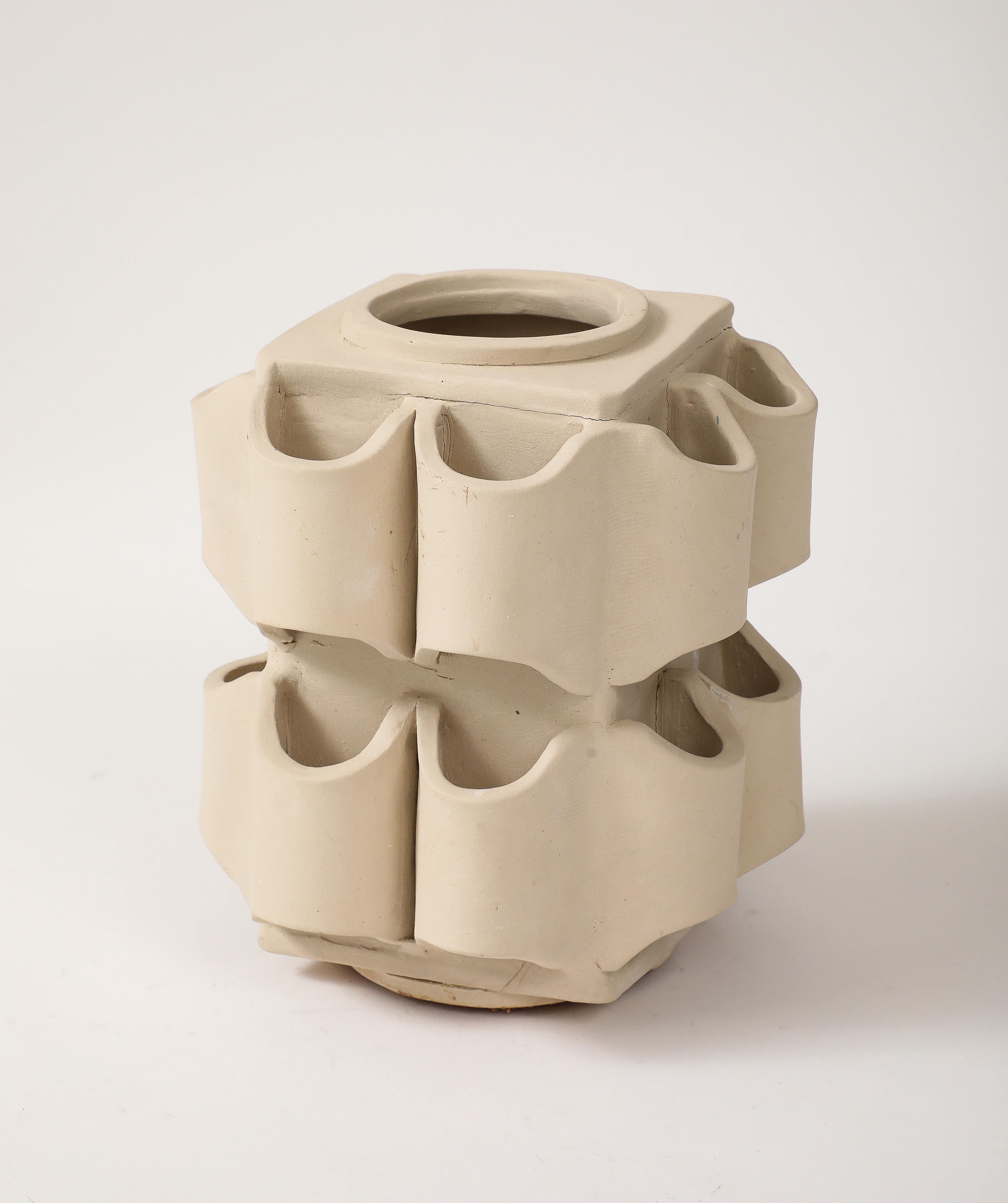 Terracotta Table Lamp by Nicole Fichot For Sale 1