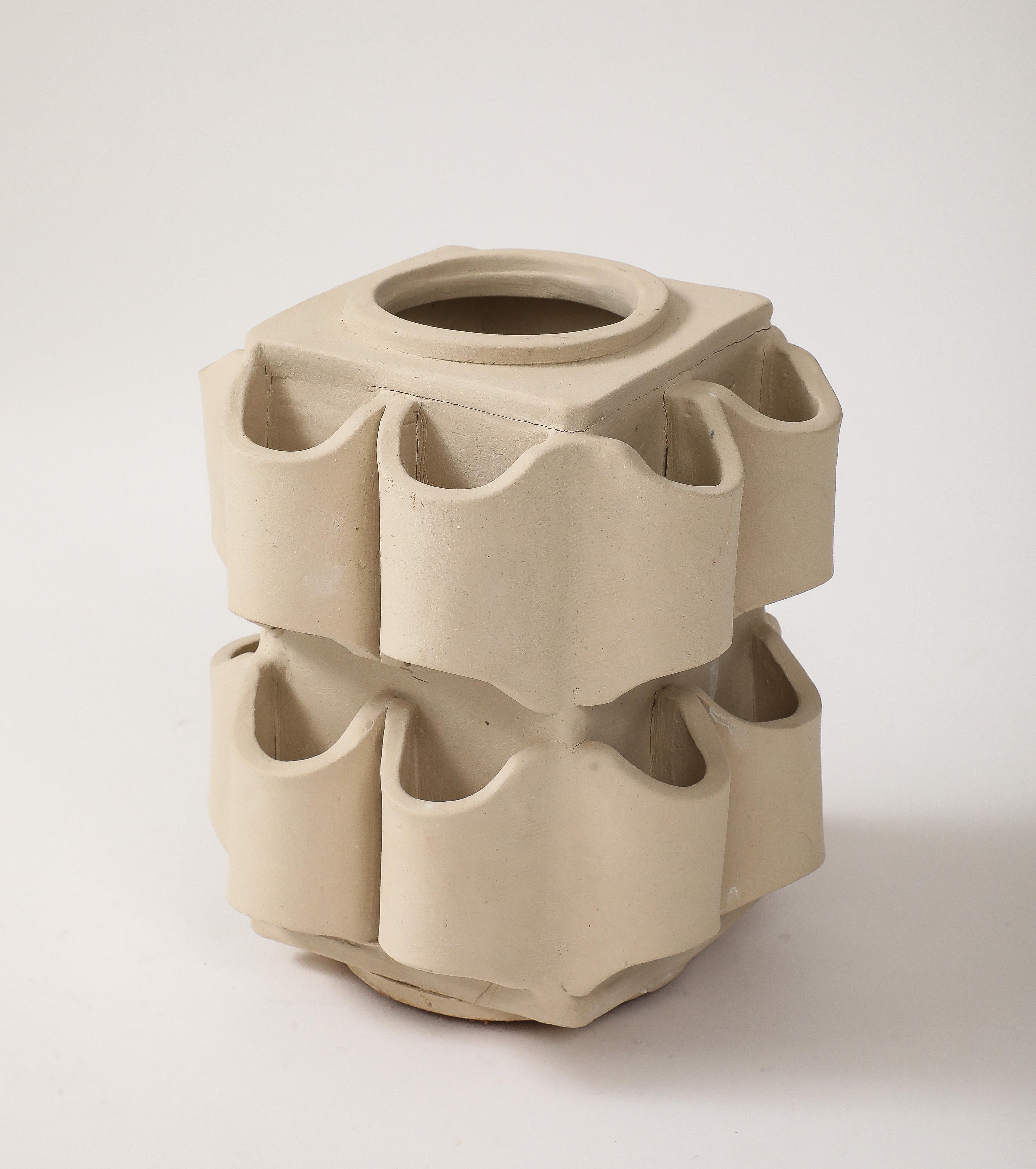 Terracotta Table Lamp by Nicole Fichot For Sale 3