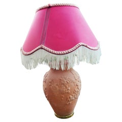 Terracotta table lamp, produced by Chiti Impruneta Florence