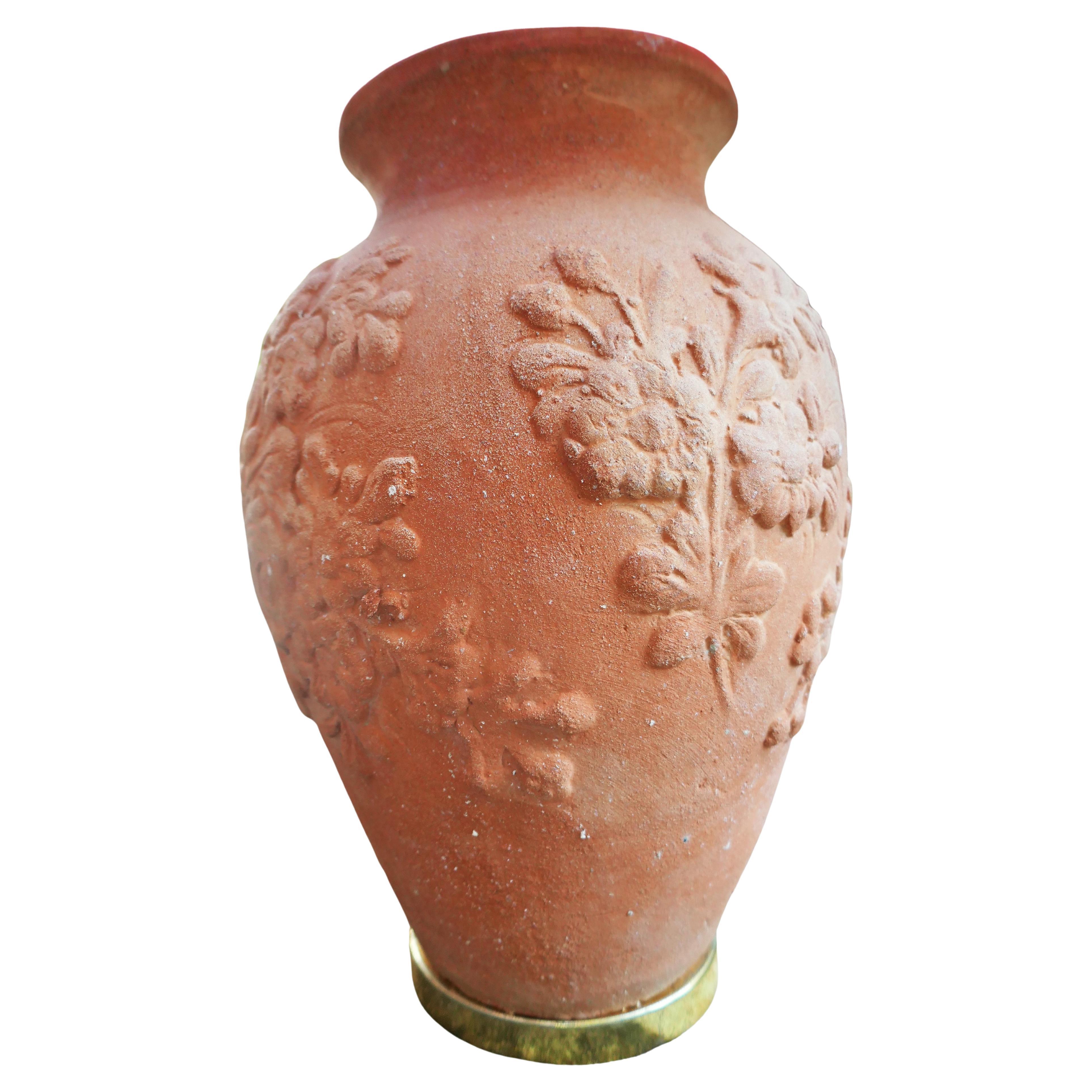 Italian Terracotta table lamp, produced by Chiti Impruneta Florence For Sale