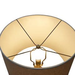 Terracotta Table Lamp with Carved Circular Motifs Attributed to Ugo Zaccagnini
