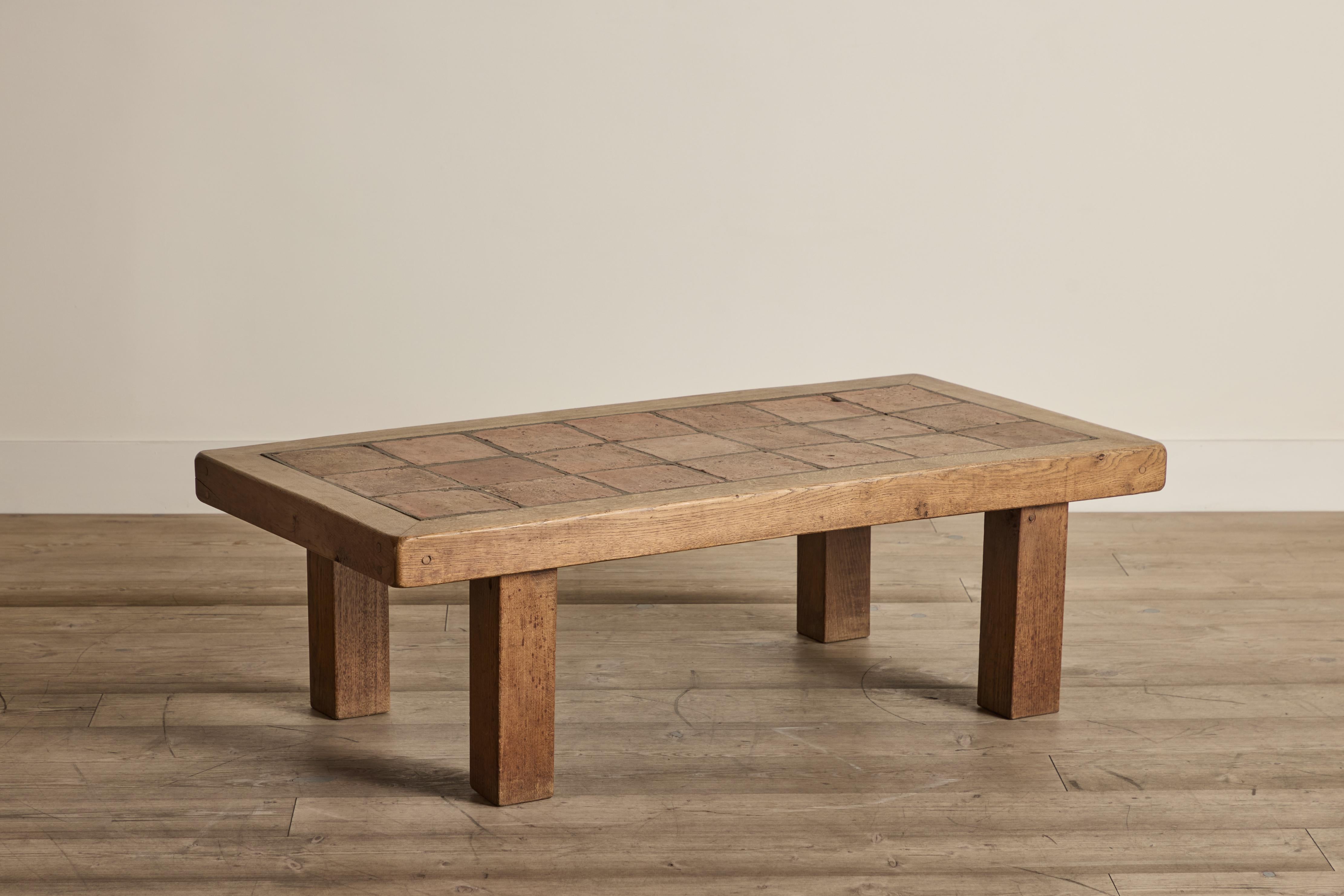 Brutalist Terracotta Tile Coffee Table