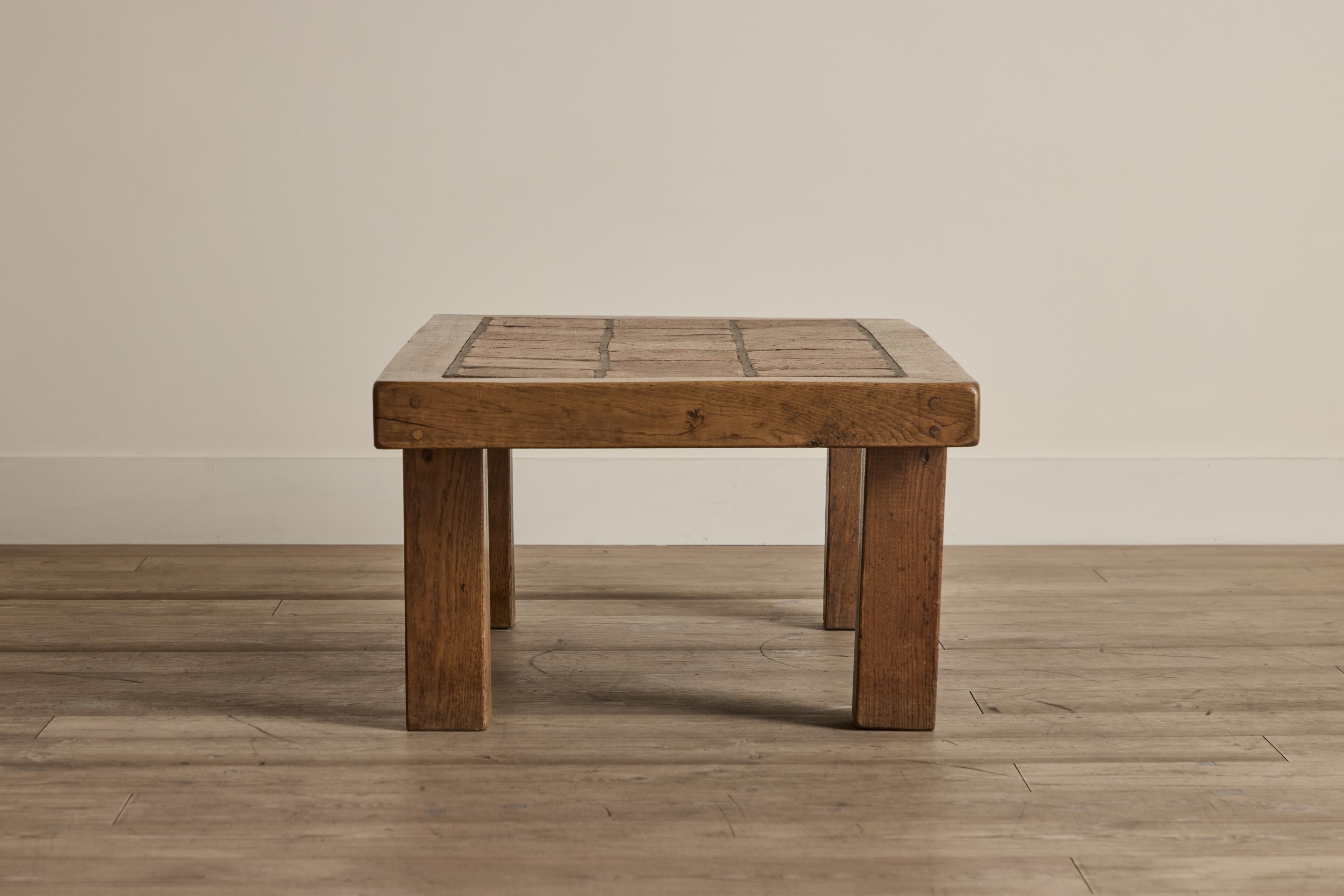 Terracotta Tile Coffee Table In Good Condition In Los Angeles, CA