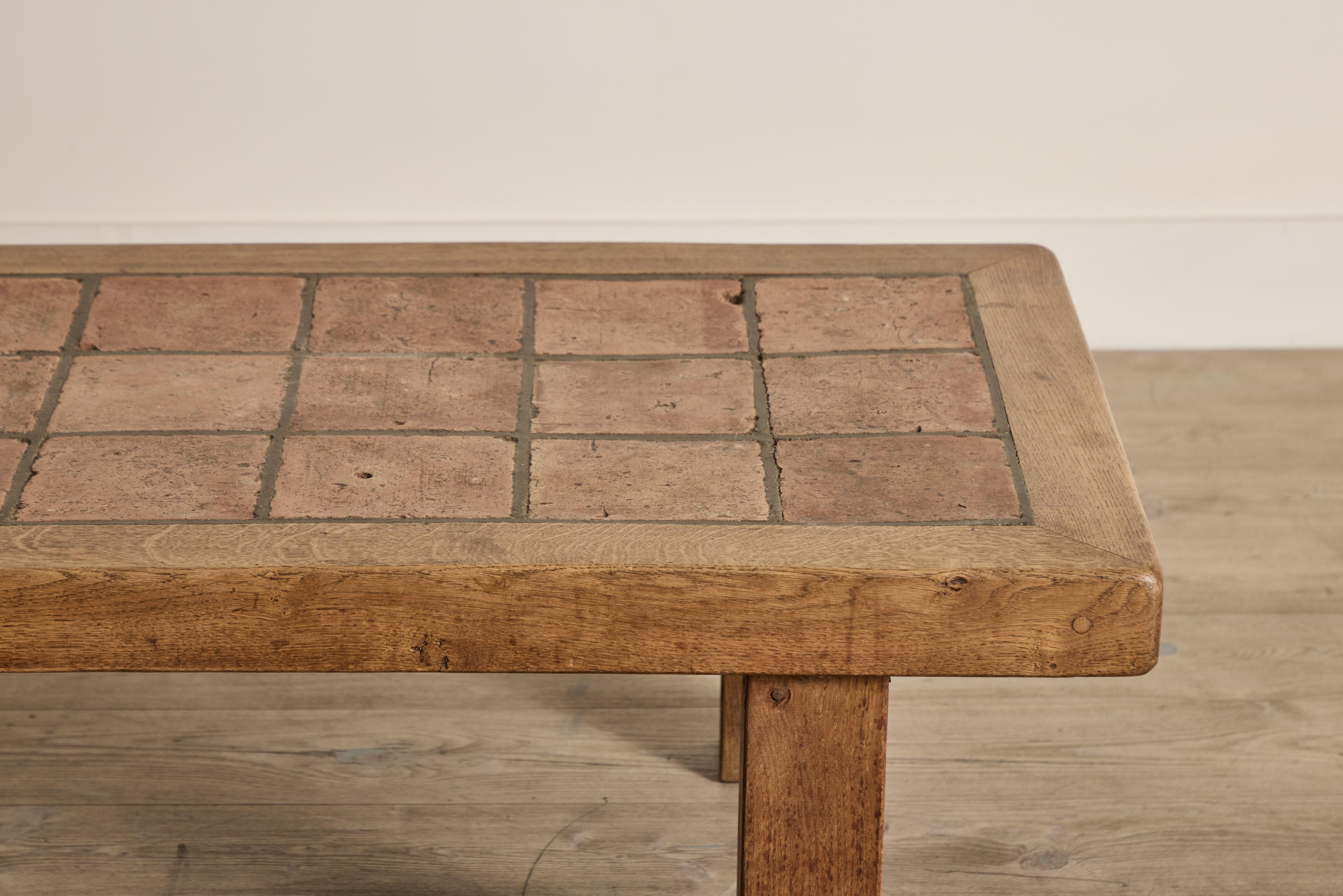 20th Century Terracotta Tile Coffee Table