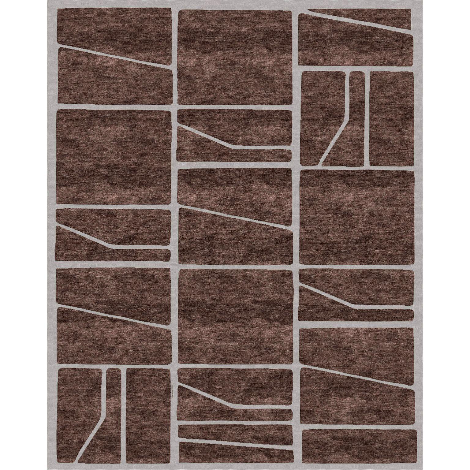 Terracotta tiles large rug by Art & Loom
Dimensions: D 304.8 x H 426.7 cm
Materials: New Zealand wool & Chinese silk—loop & cut
Quality (Knots per Inch): 100
Also available in different dimensions.

Samantha Gallacher has always had a keen eye for