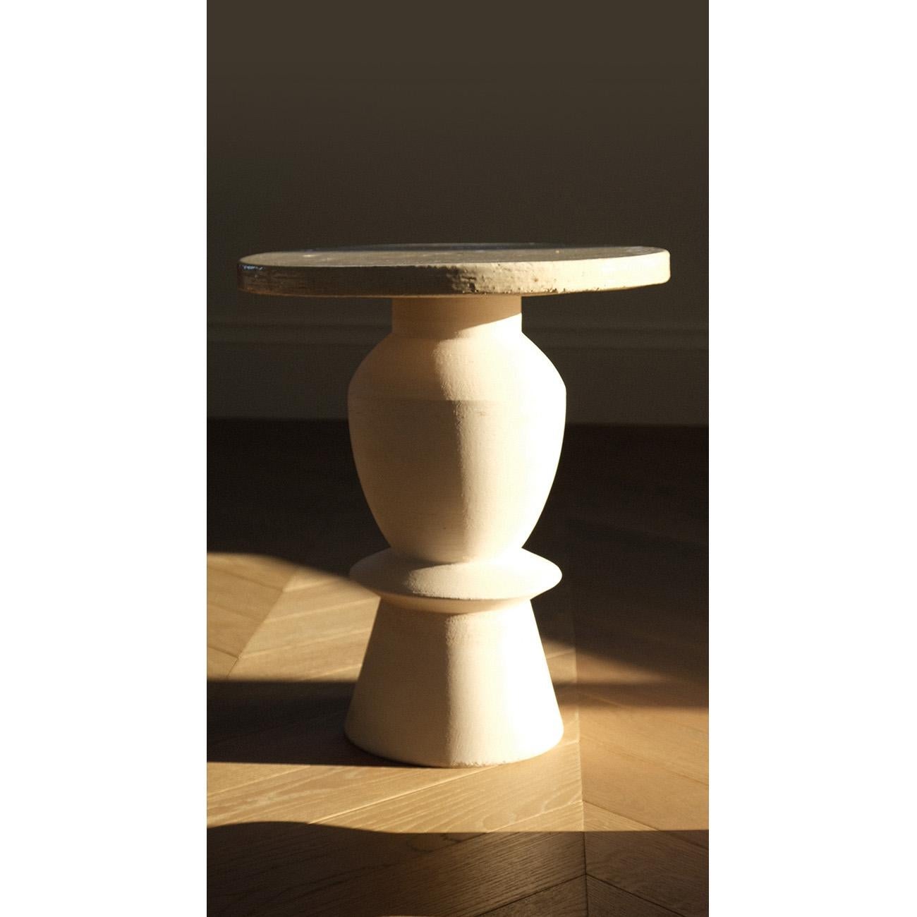 Modern Terracotta Union Side Table by Lea Ginac For Sale