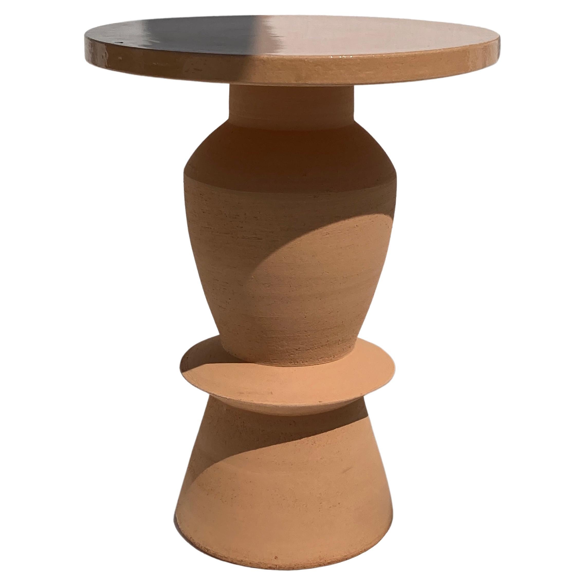 Terracotta Union Side Table by Lea Ginac For Sale
