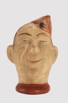 Terracotta vase by Elmer, depicting a soldier’s head, Ohio, USA 1940’s