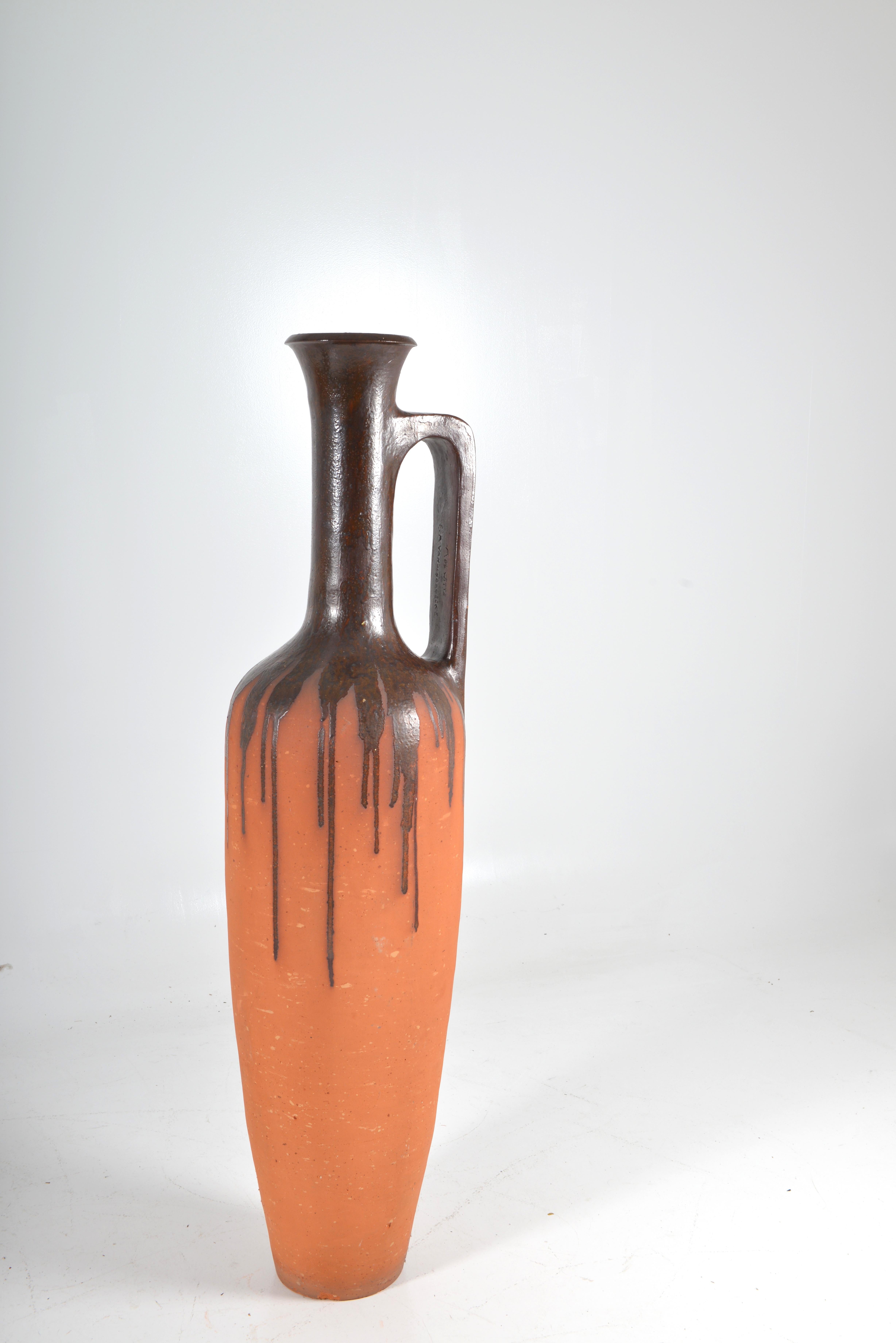 Terracotta Vase by M. De Witte and F.A. Vandenbroecke In Excellent Condition For Sale In Sint-Kruis, BE