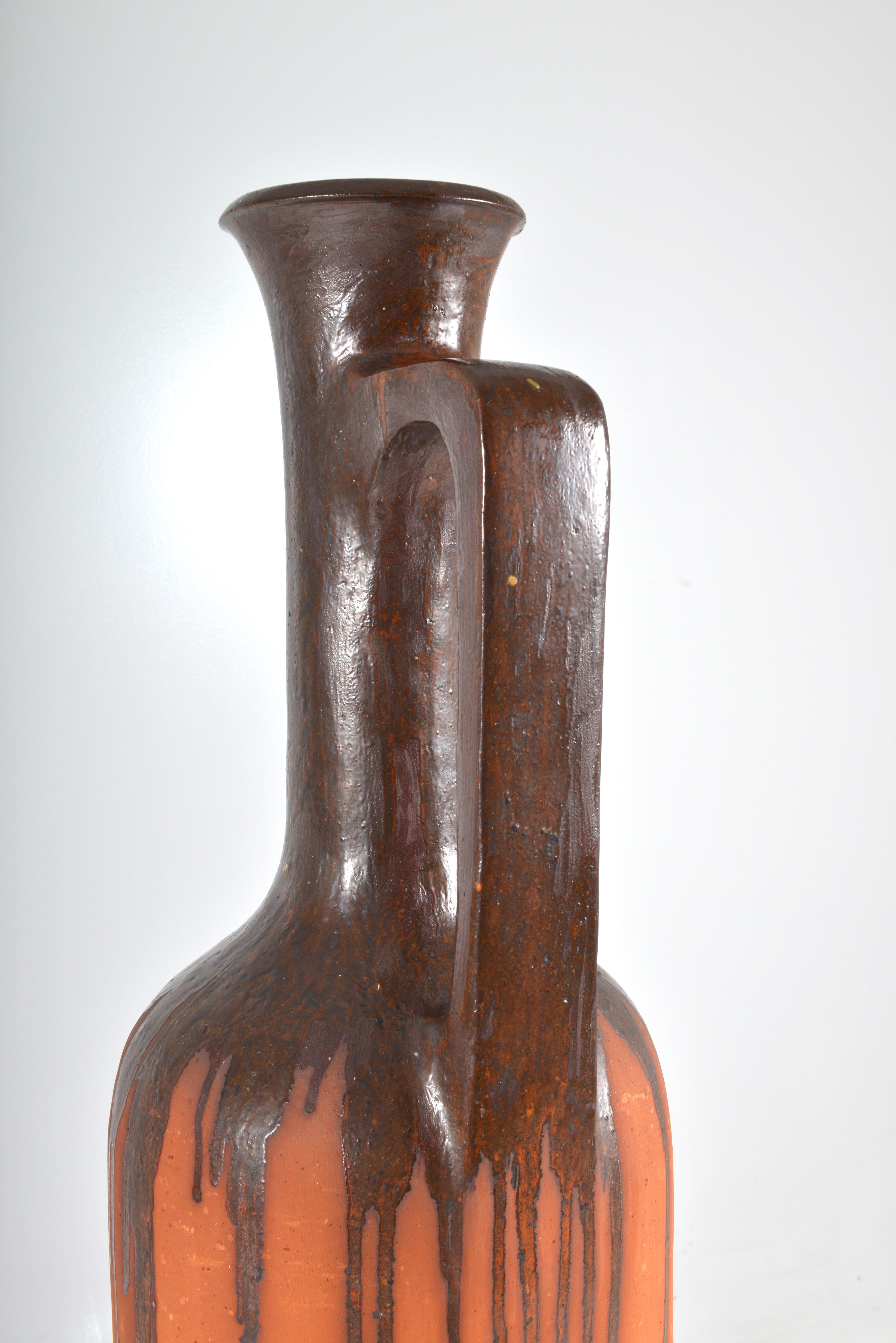 Mid-20th Century Terracotta Vase by M. De Witte and F.A. Vandenbroecke For Sale