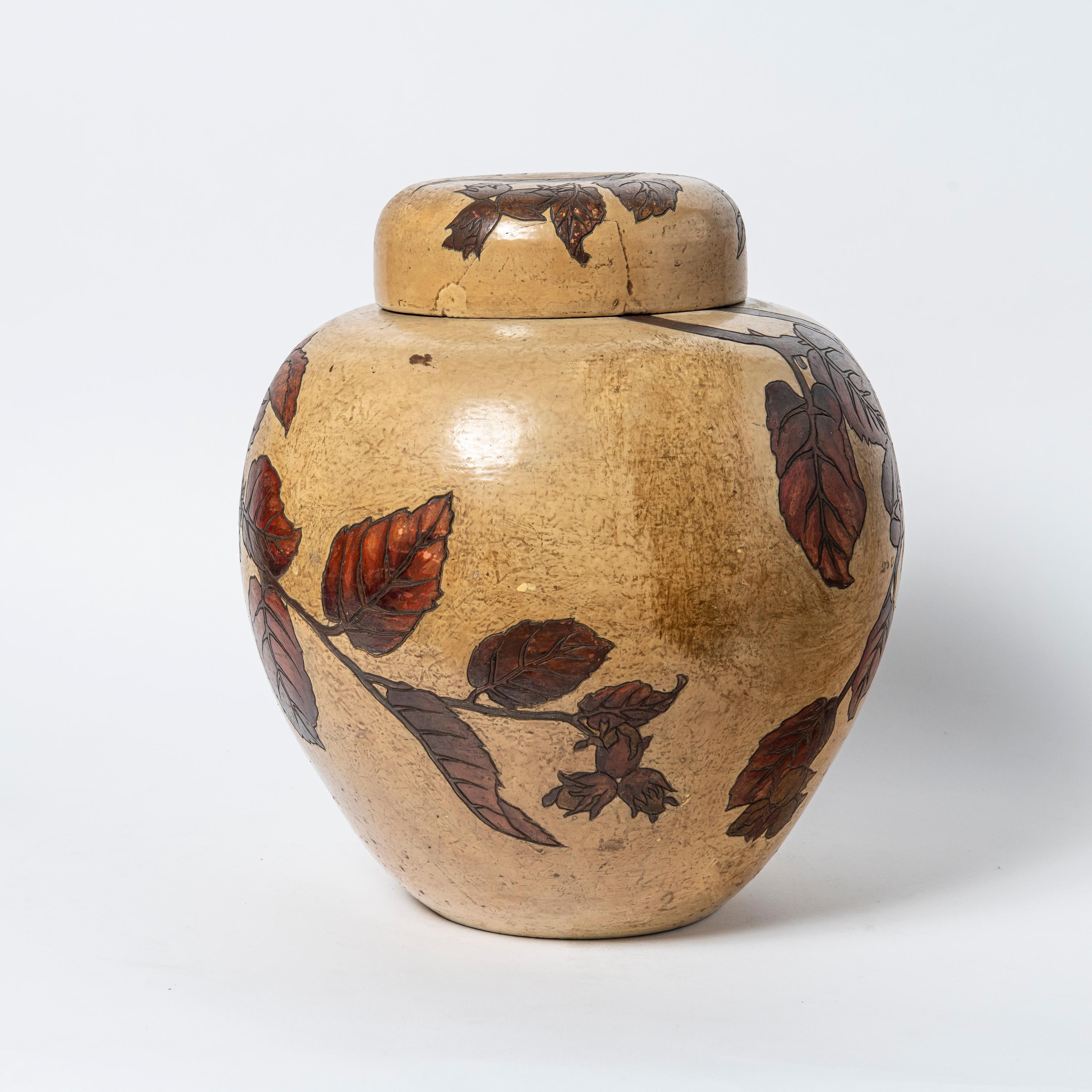Art Nouveau Terracotta vase. France, early 20th century For Sale
