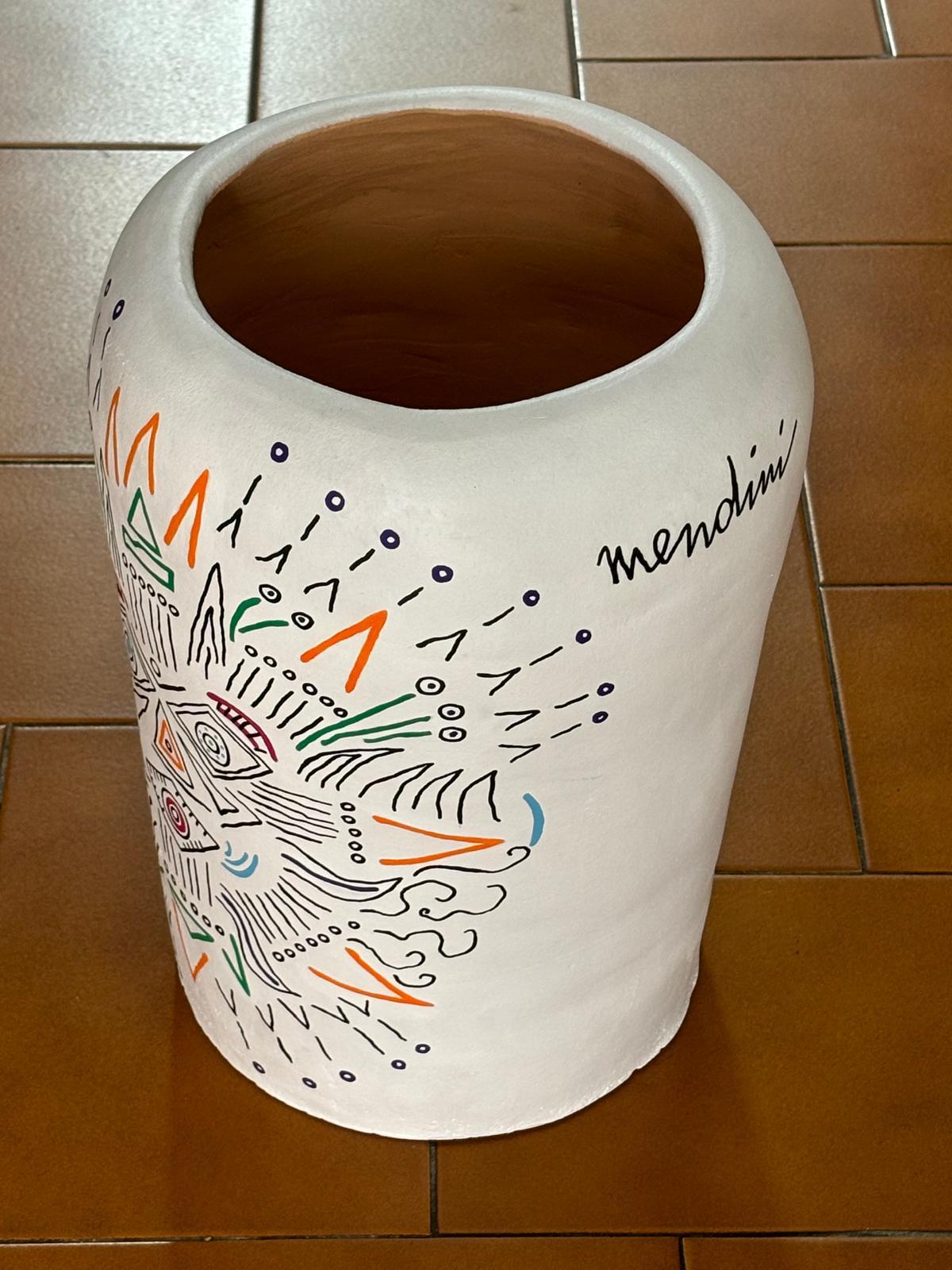 Moderno Vaso in terracotta della collezione Vasi diVisi di Alessandro Mendini in vendita