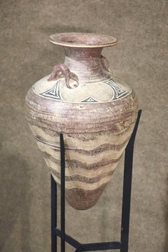 Terracotta Vase on Iron Stand