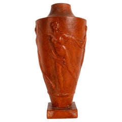 Terracotta vase with satyrs and maenads, France 1920