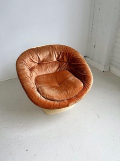 Terracotta Velvet Space Age Club Chair by Raphael Raffel, 60's