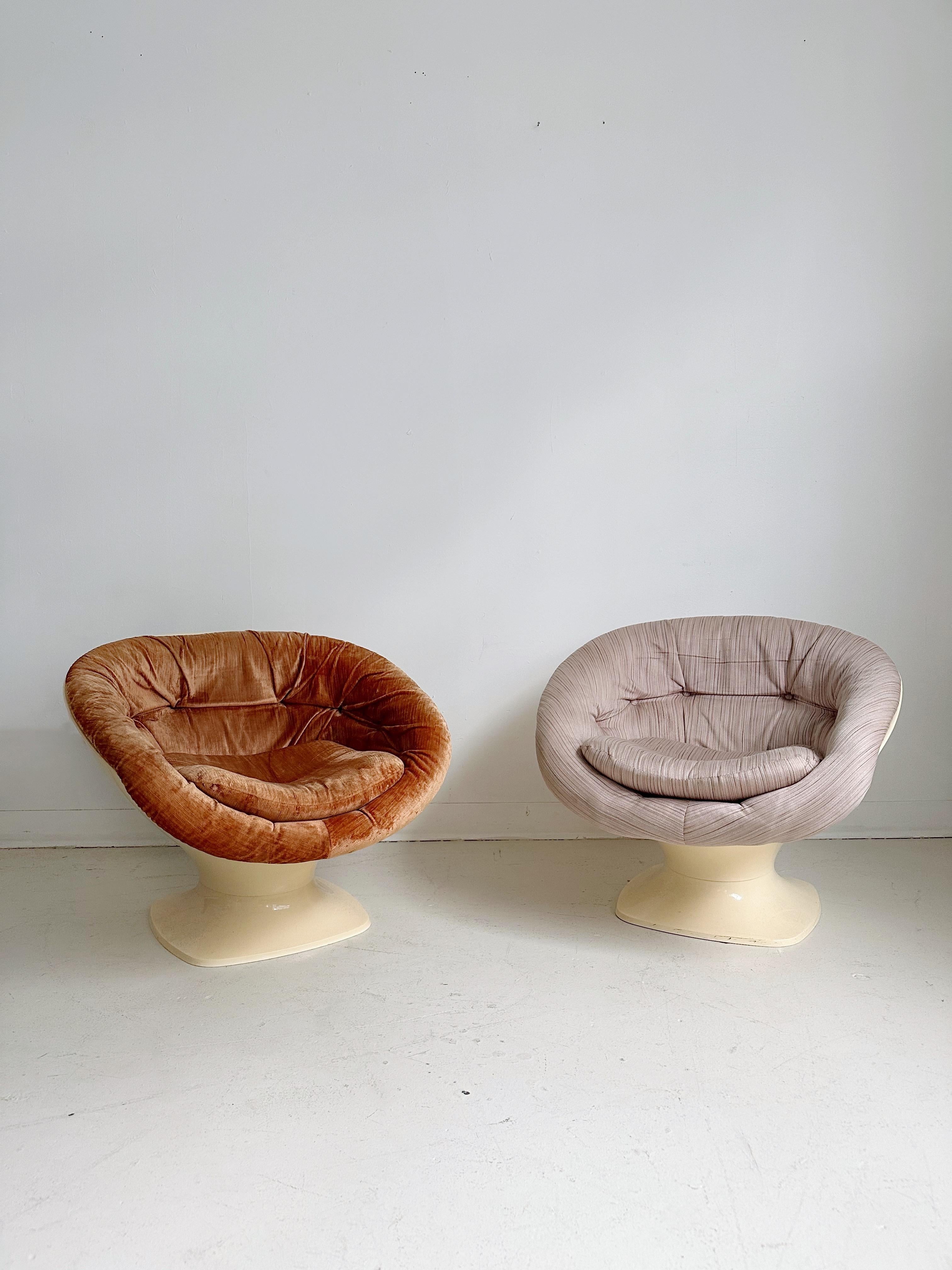 Terracotta Velvet Space Age Club Chair by Raphael Raffel, 60's 2