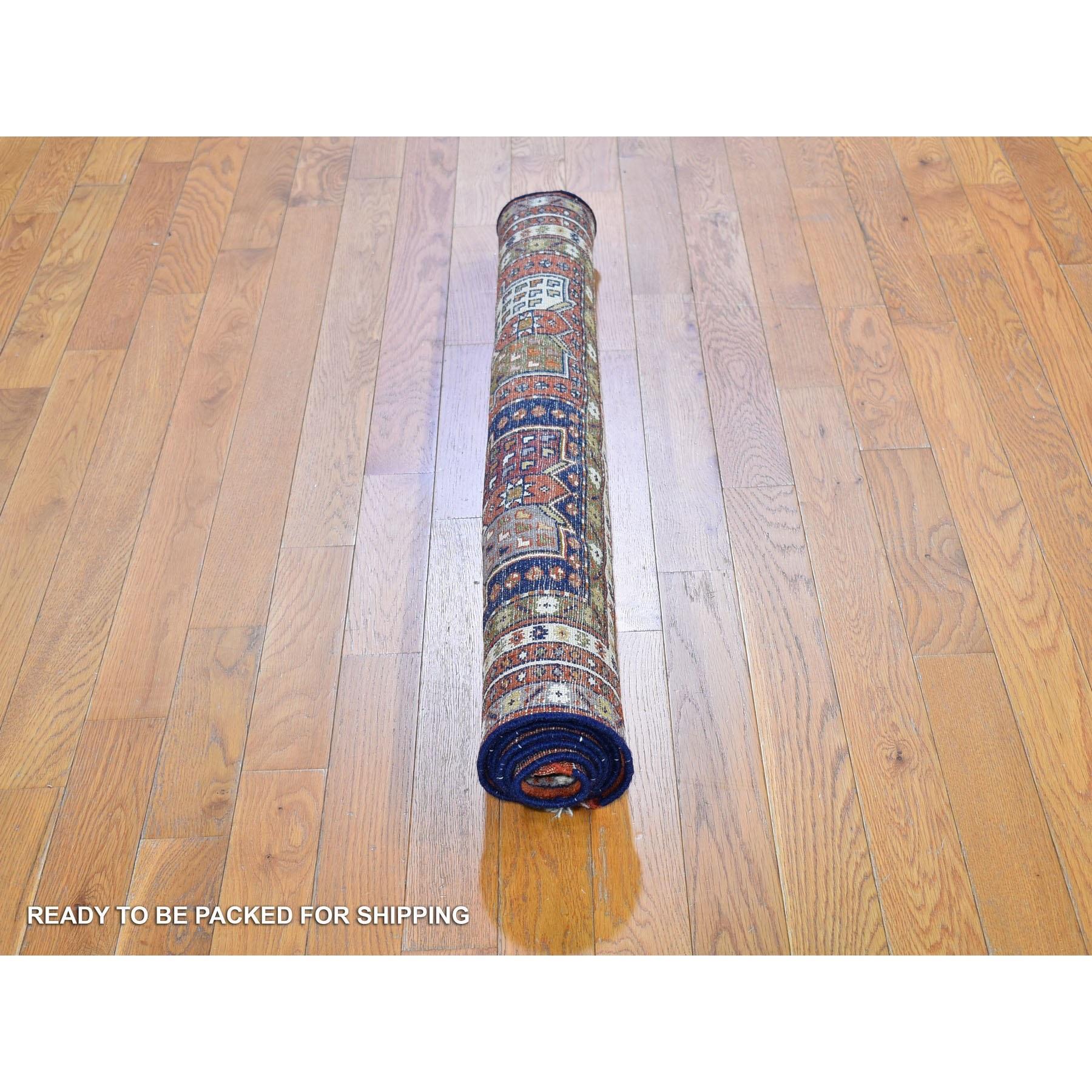 Terrakottafarbener handgeknüpfter persischer Abadeh-Teppich aus reiner Wolle mit Blockmuster (Handgeknüpft) im Angebot