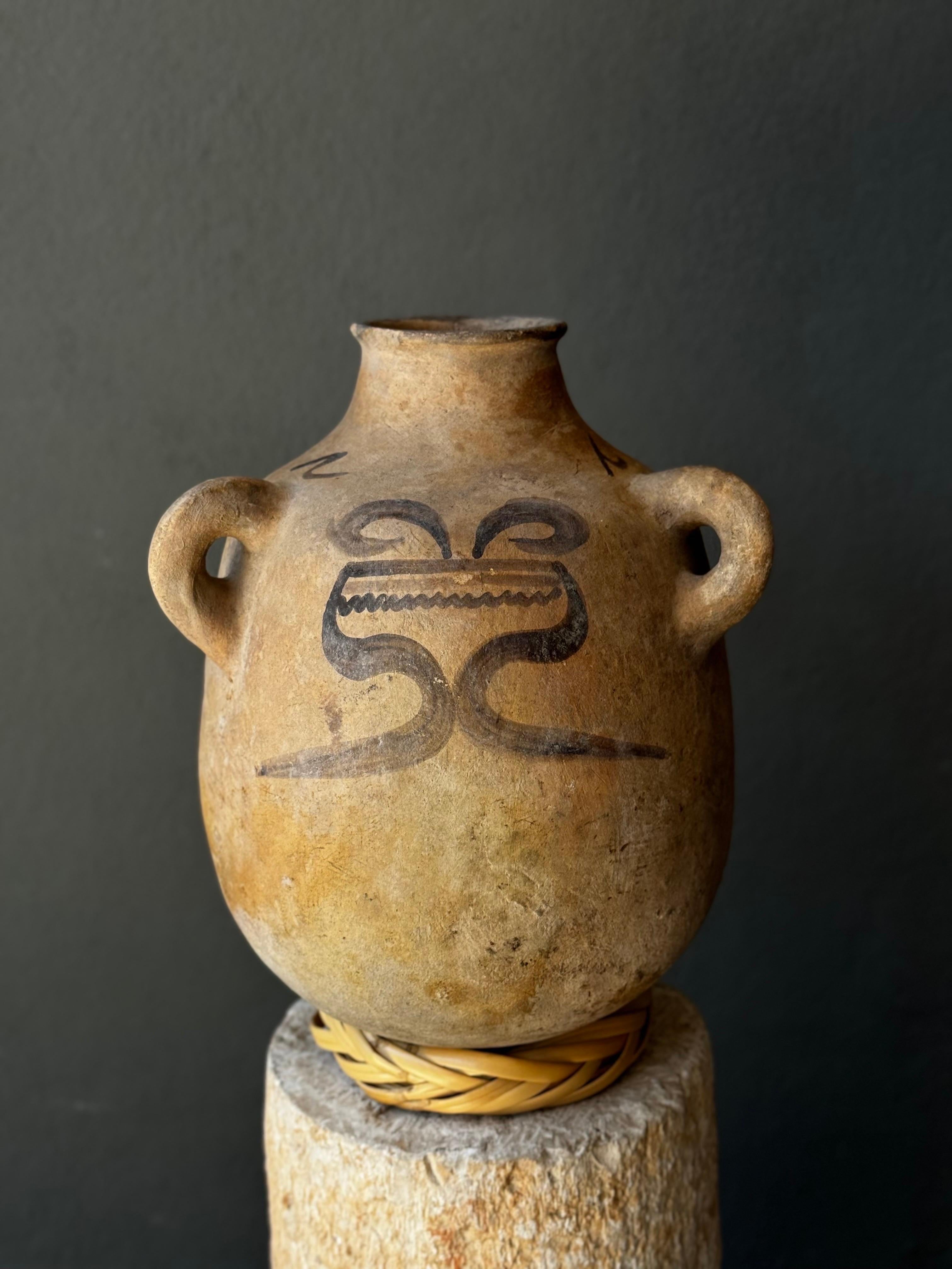 Folk Art Terracotta Water Jar From Guerrero, Mexico, Circa 1960´s For Sale