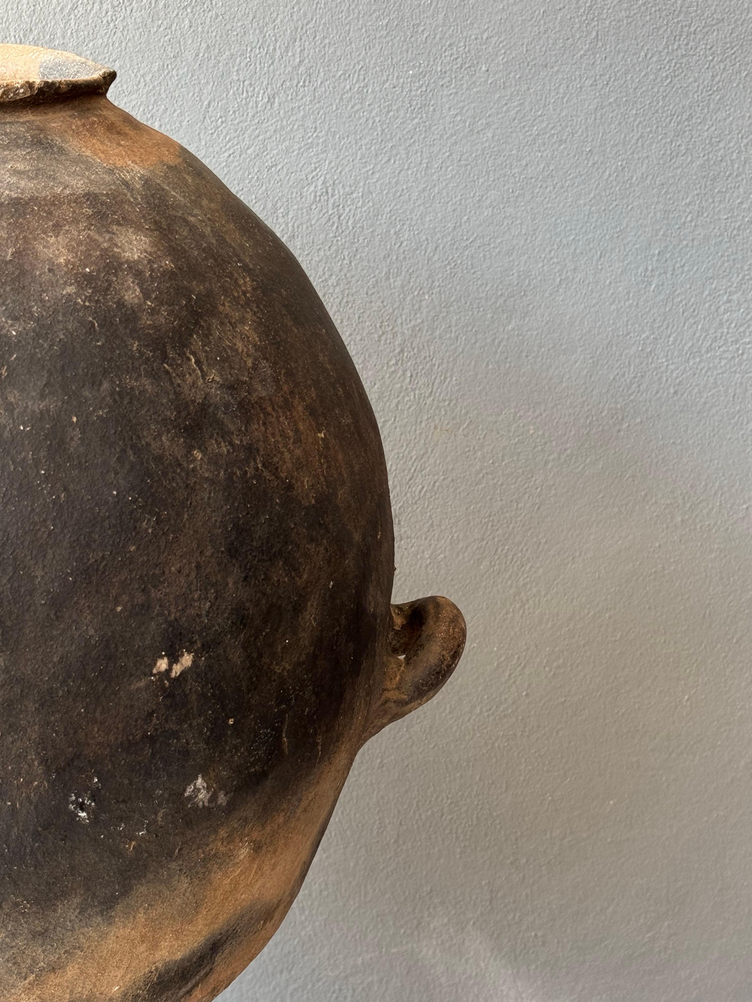 Mexican Terracotta Water Jar From Puebla, Mexico, Mid 20th Century For Sale