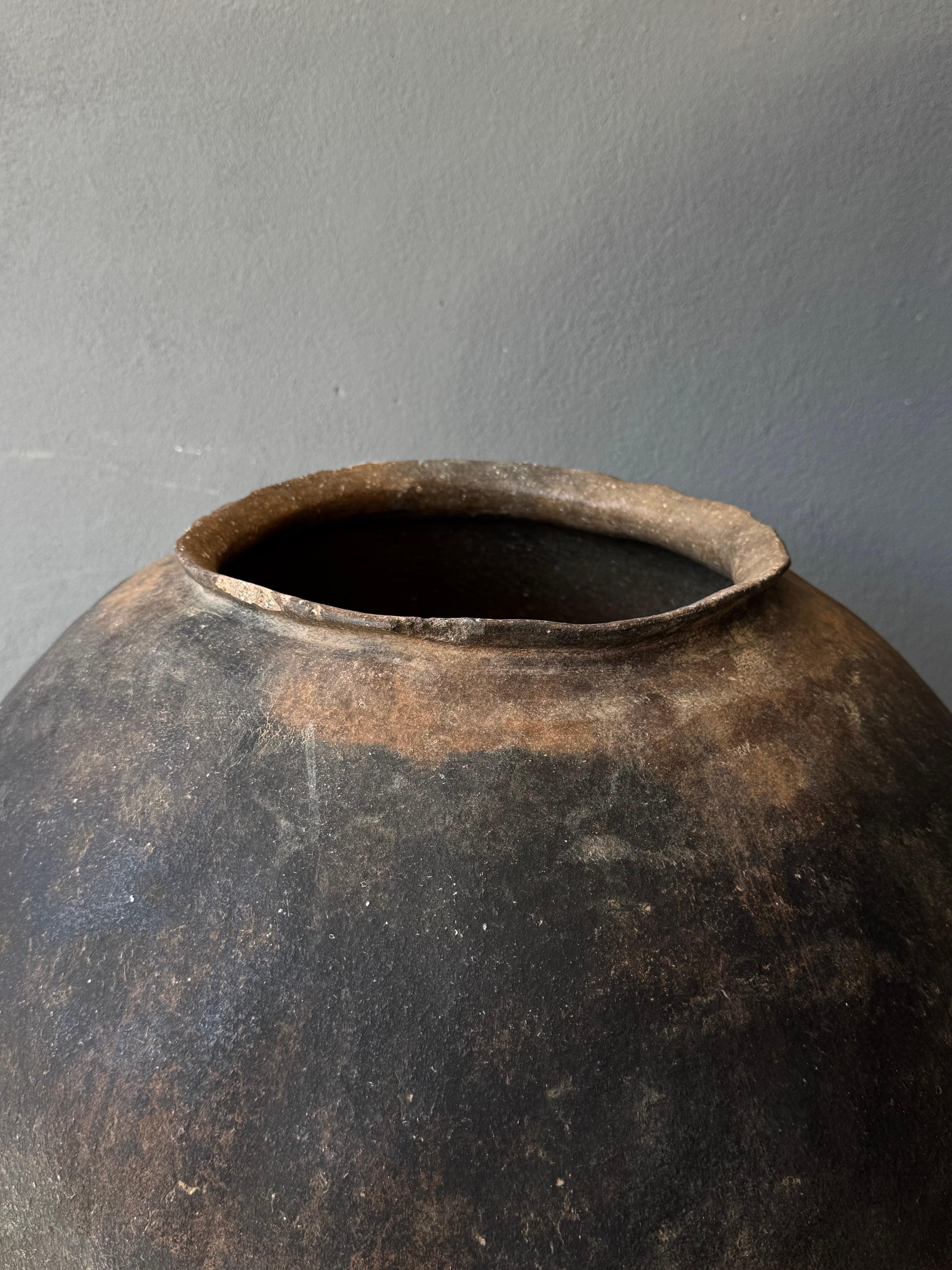 Ceramic Terracotta Water Jar From Puebla, Mexico, Mid 20th Century For Sale