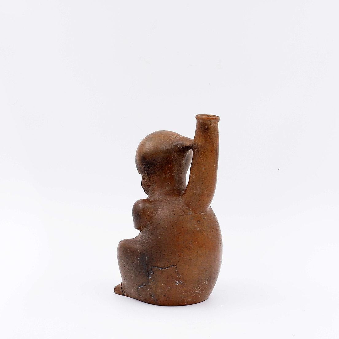 Arte popolare Vaso fischiante in terracotta - Cultura Chorrera - Ecuador in vendita