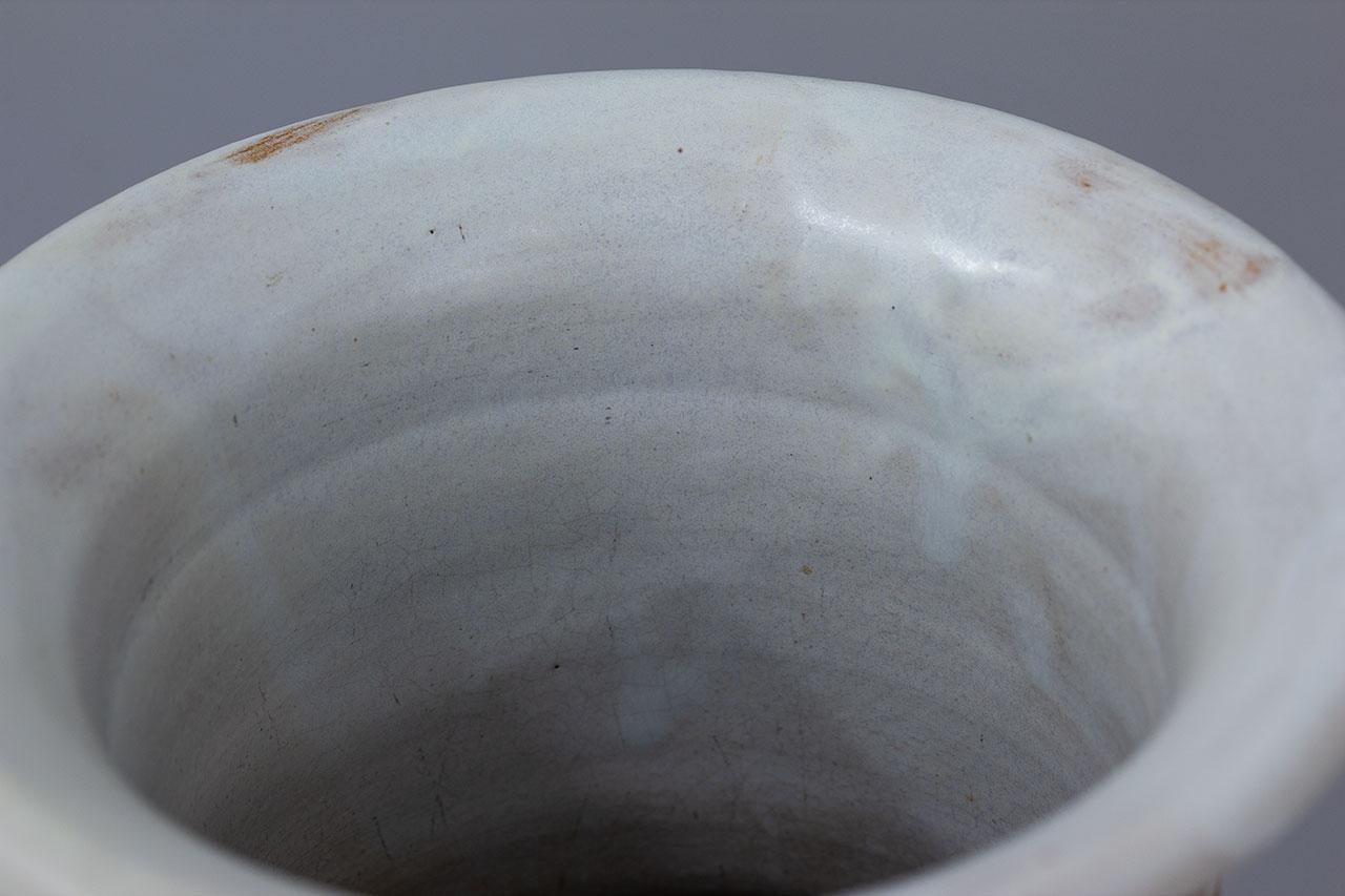 Terracotta, White Ceramic Floor Vase by Anna-Lisa Thomson, Sweden For Sale 2
