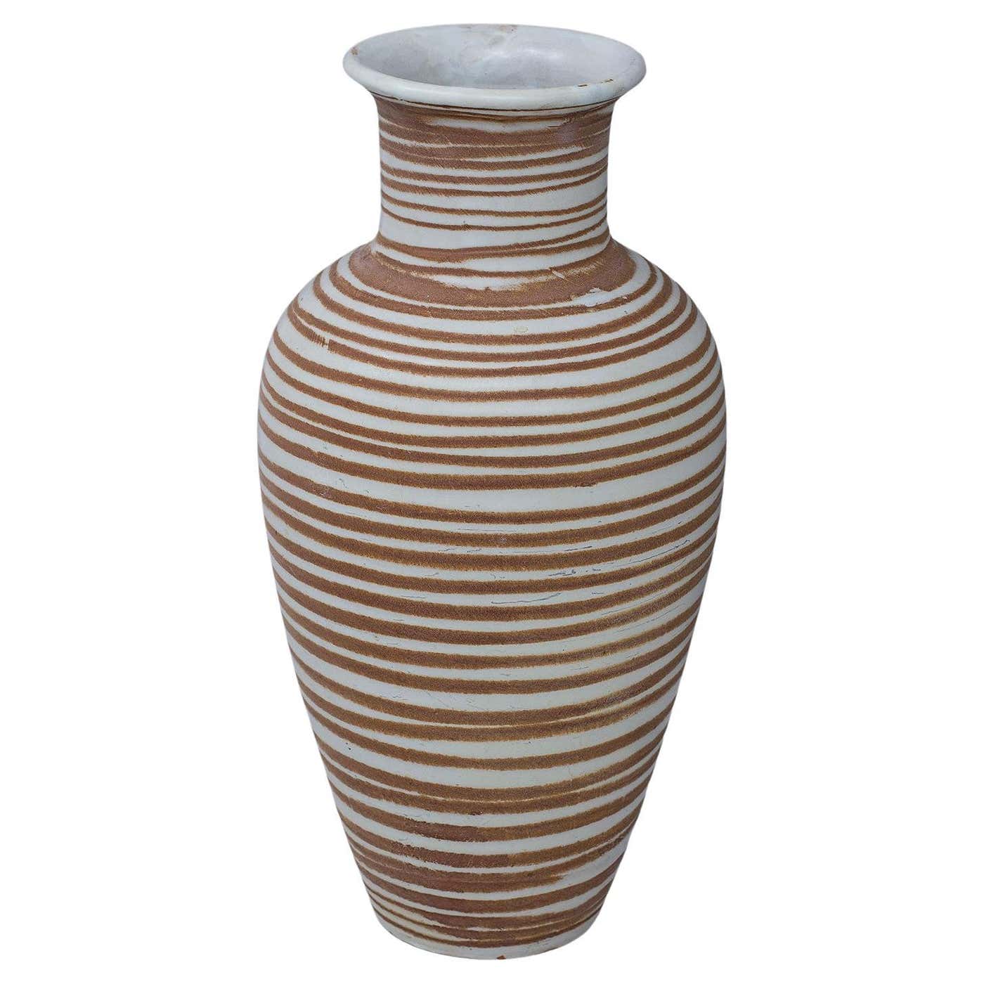Terracotta, White Ceramic Floor Vase by Anna-Lisa Thomson, Sweden For ...