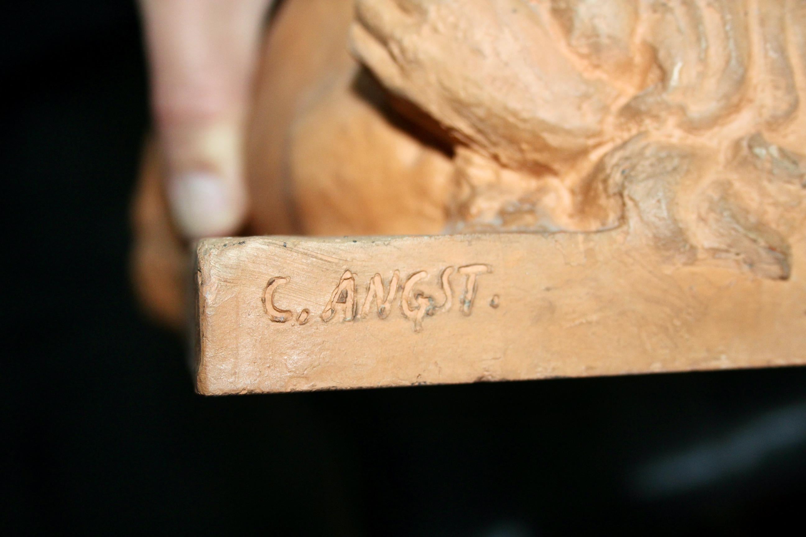 Terracotta women by Carl Angst For Sale 1