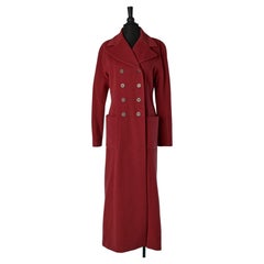 Terracotta wool double breasted long coat KENZO