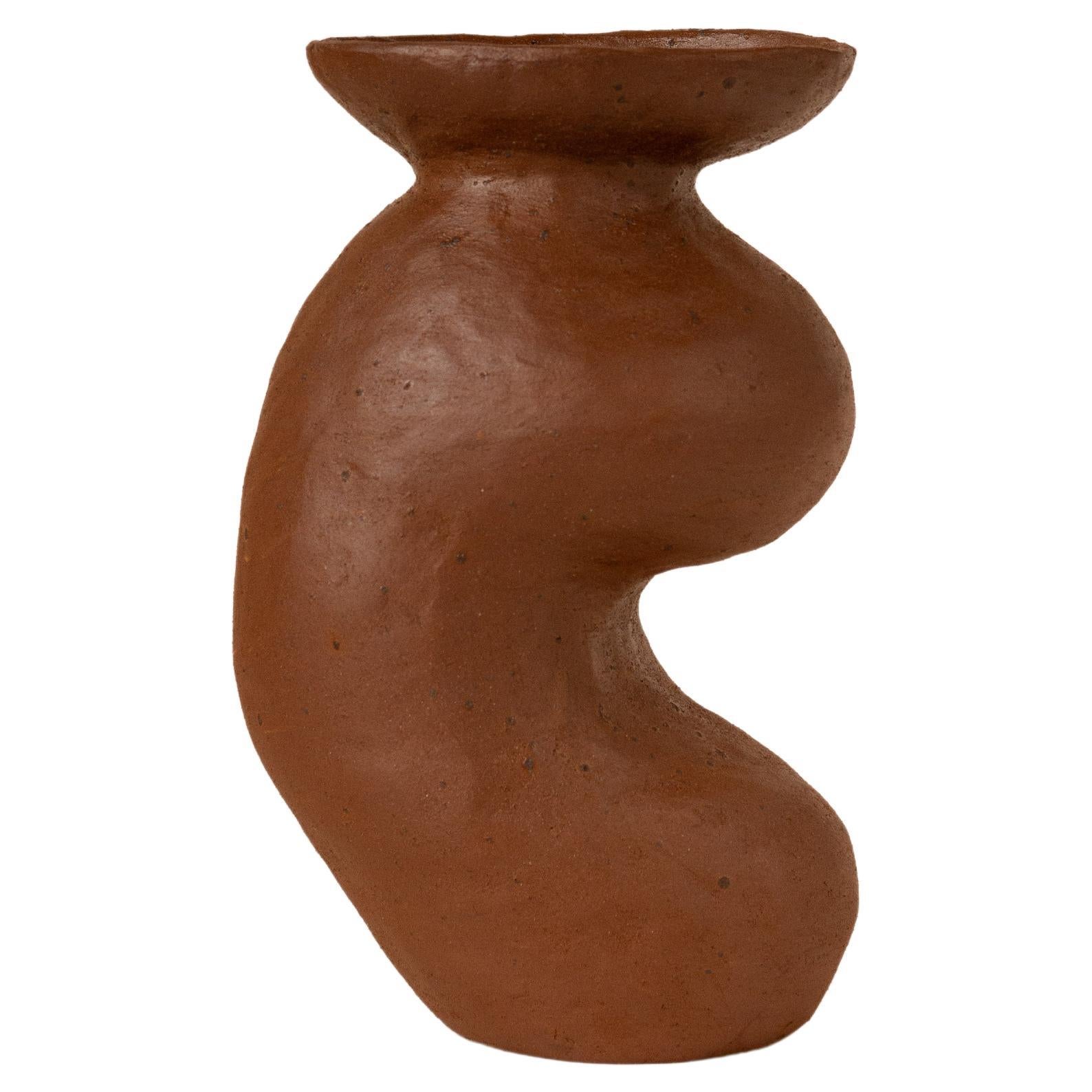 "terraforma" ceramic brown vase 2 For Sale