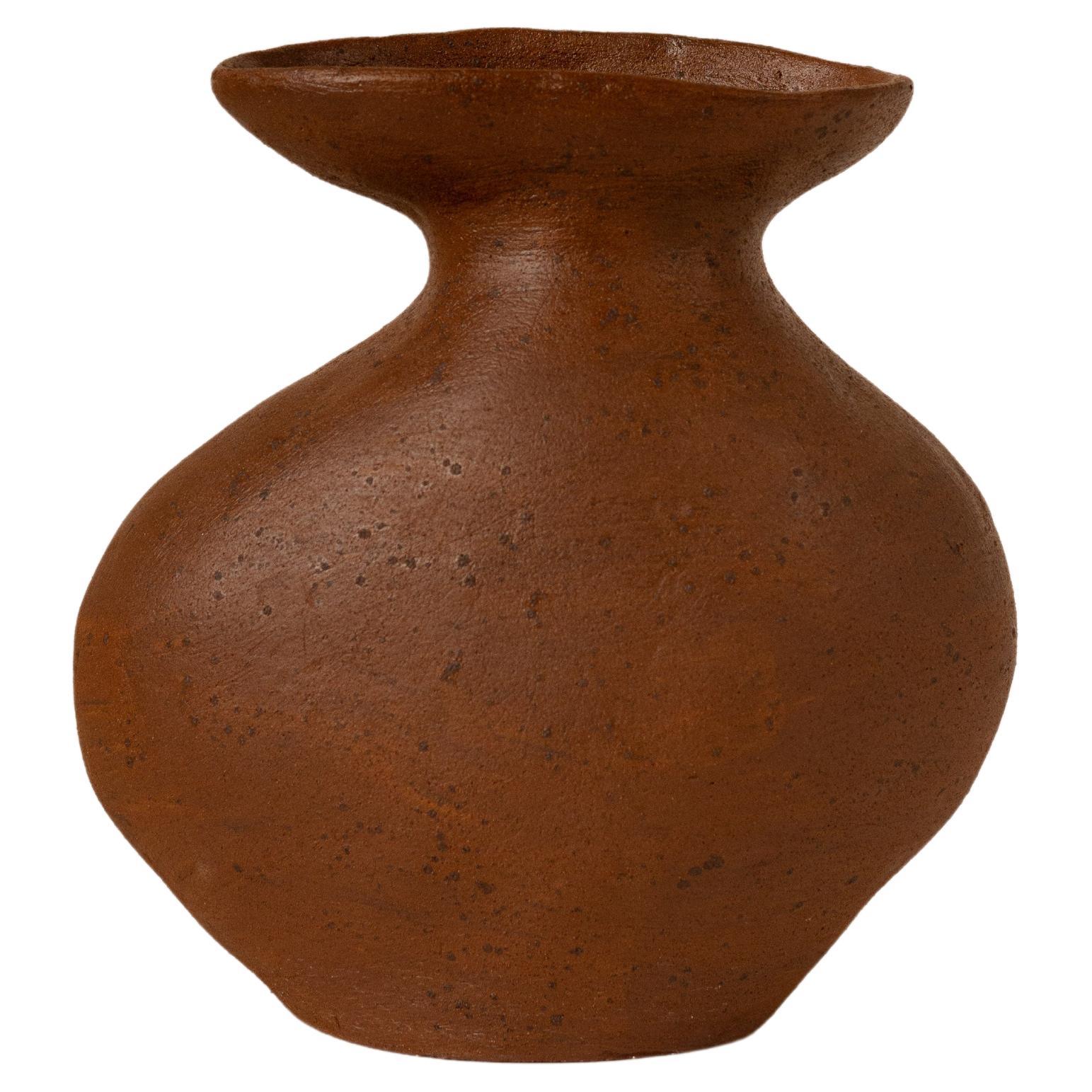 "terraforma" ceramic brown vase sculpture 4 For Sale