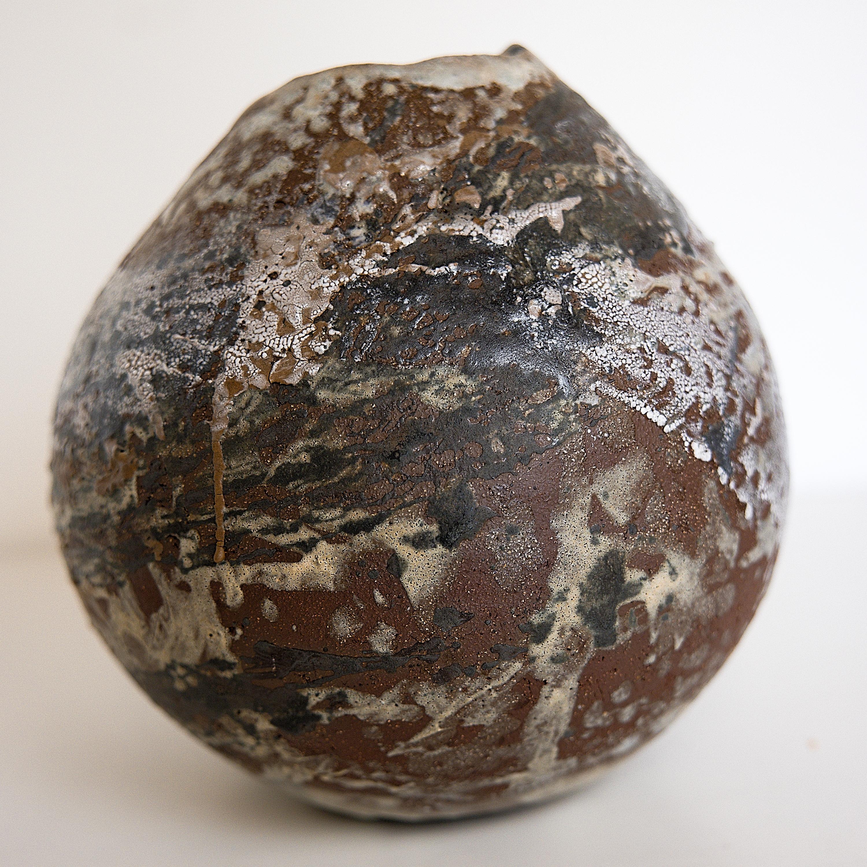 Terrain Red Clay Moon Vase Handmade III In New Condition In Van Nuys, CA
