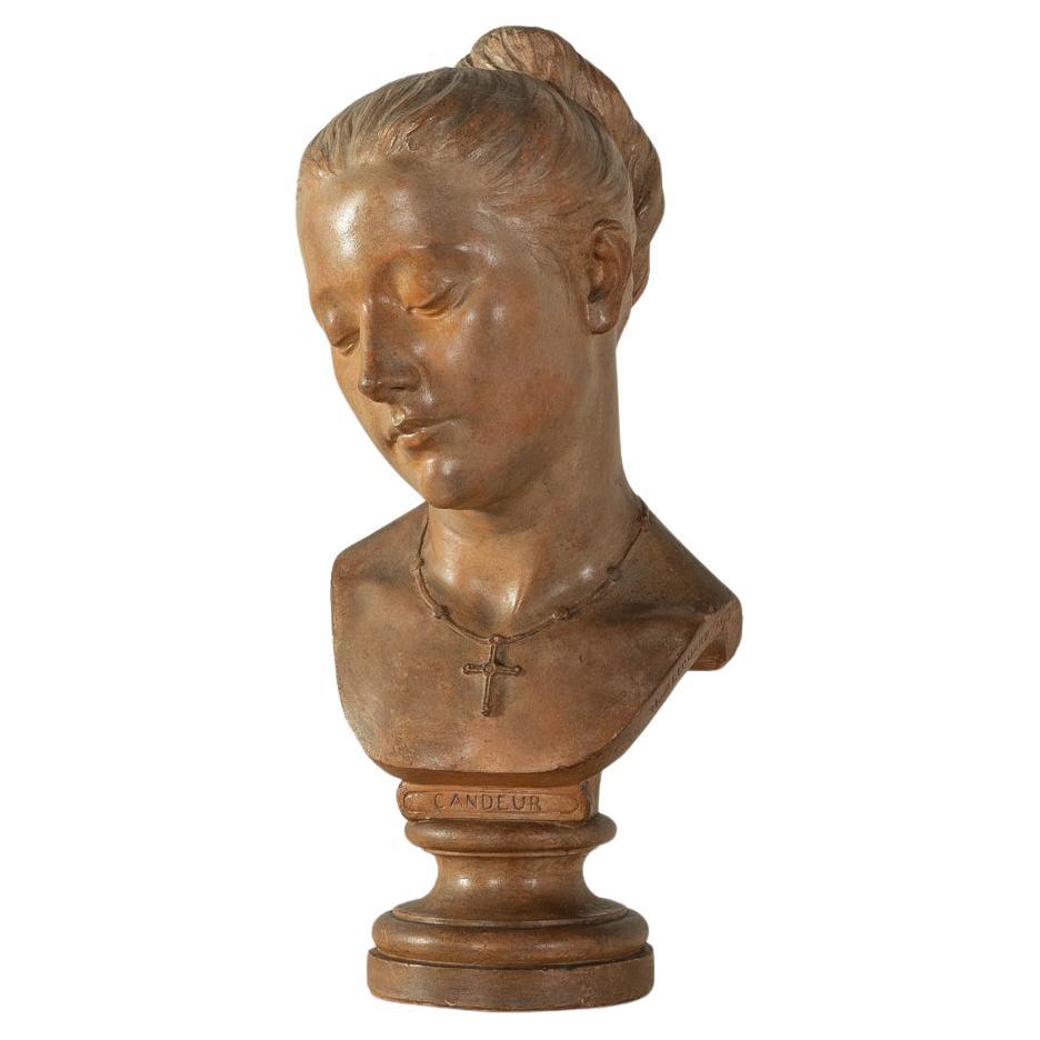 Terrakotta bust "Candeur", Henri Émile Allouard