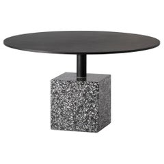 Terrazo and Aluminum Side Table, ‘Ding, ’ Black, from Terrazo Collection by Bentu