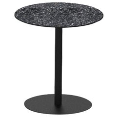 Terrazo and Powder Coated Steel Round Table, ‘I, ’ Black, from Terrazo