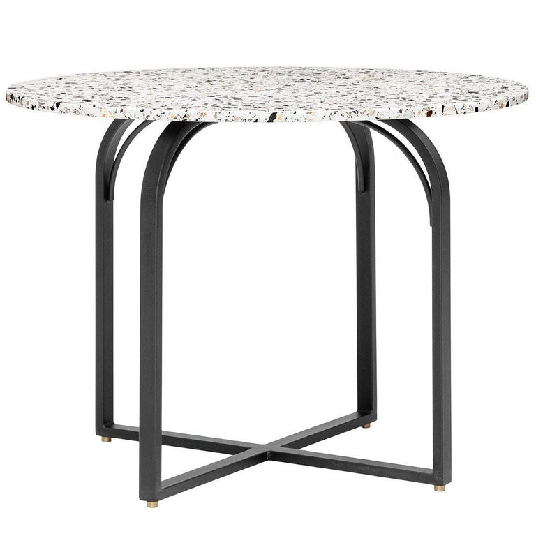Terrazo Dining Table, Contemporary Round Table in Terrazzo Top For Sale