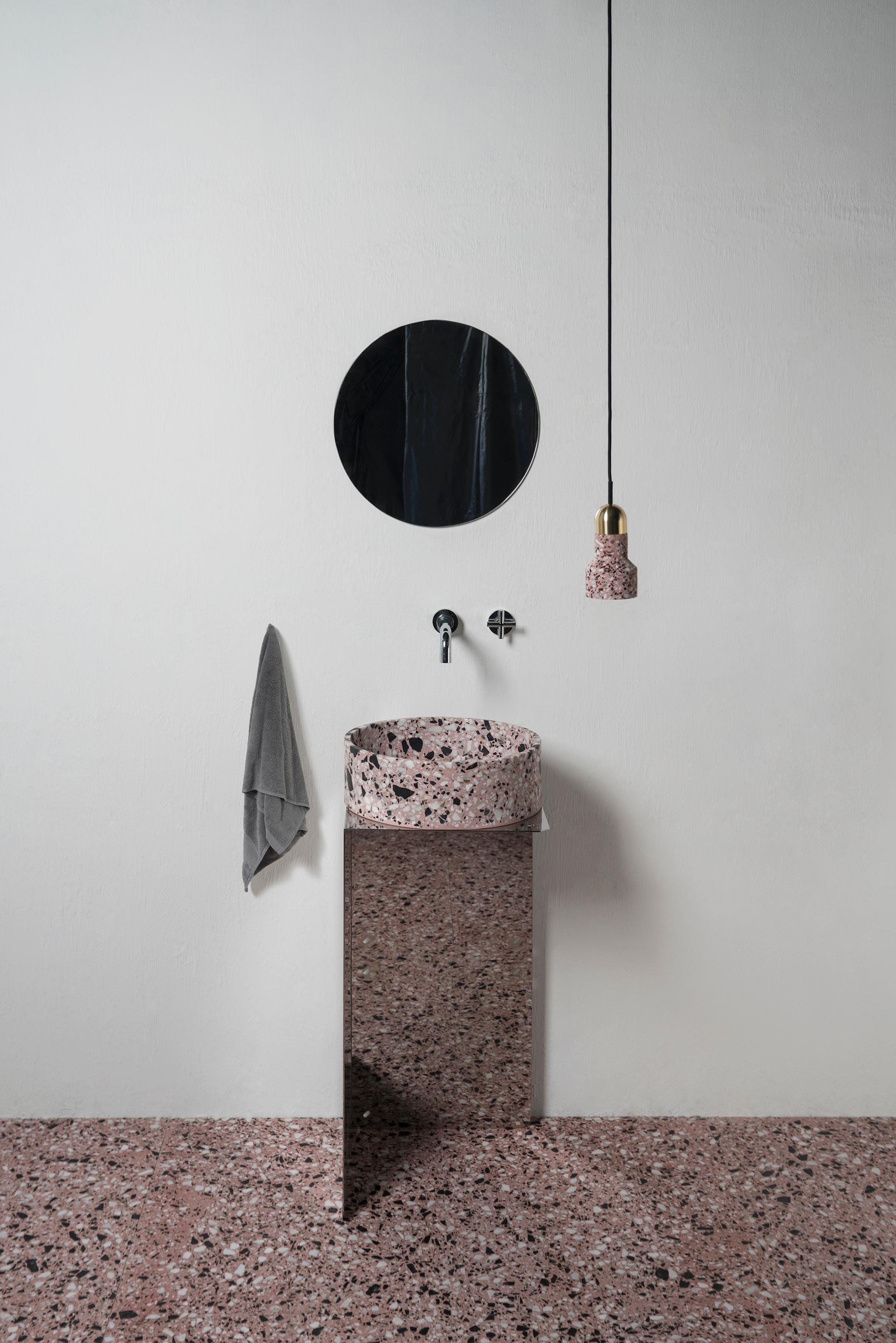 Contemporary Terrazo Lavabo, ‘Hui, ’ Pink, from Terrazo Collection by Bentu