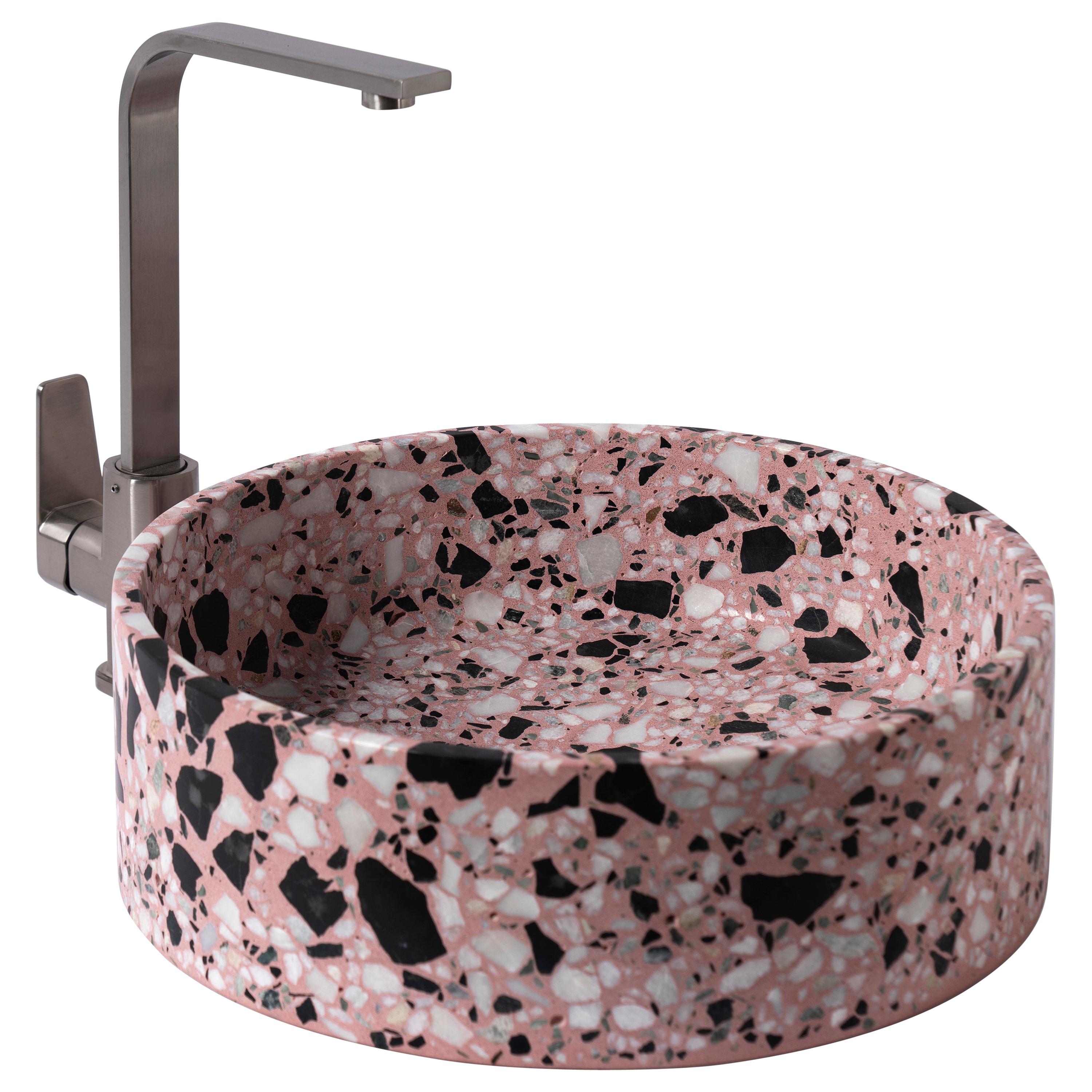 Terrazo Lavabo, �‘Hui, ’ Pink, from Terrazo Collection by Bentu