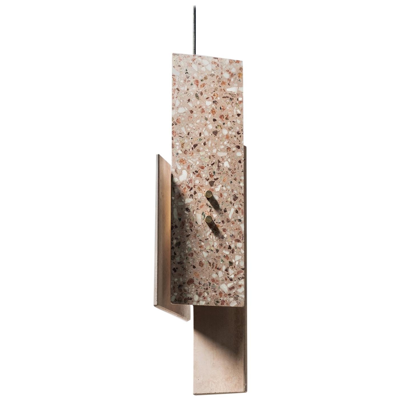 Terrazo Pendant Light, ‘Piece, ’ Pink, from Terrazo Collection by Bentu