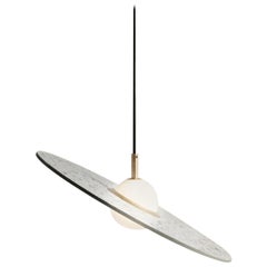 Terrazo Pendant Light, ‘Planet, ’ White, from Terrazo Collection by Bentu
