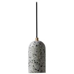 Terrazo Pendant Light, ‘U, ’ White, from Terrazo Collection by Bentu