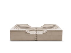Terrazza, Left Leather Sofa, Contemporary Design, Made in Swiss