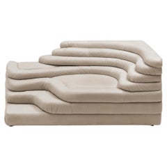 Terrazza, Right Leather Sofa, Contemporary Design, Made in Swiss