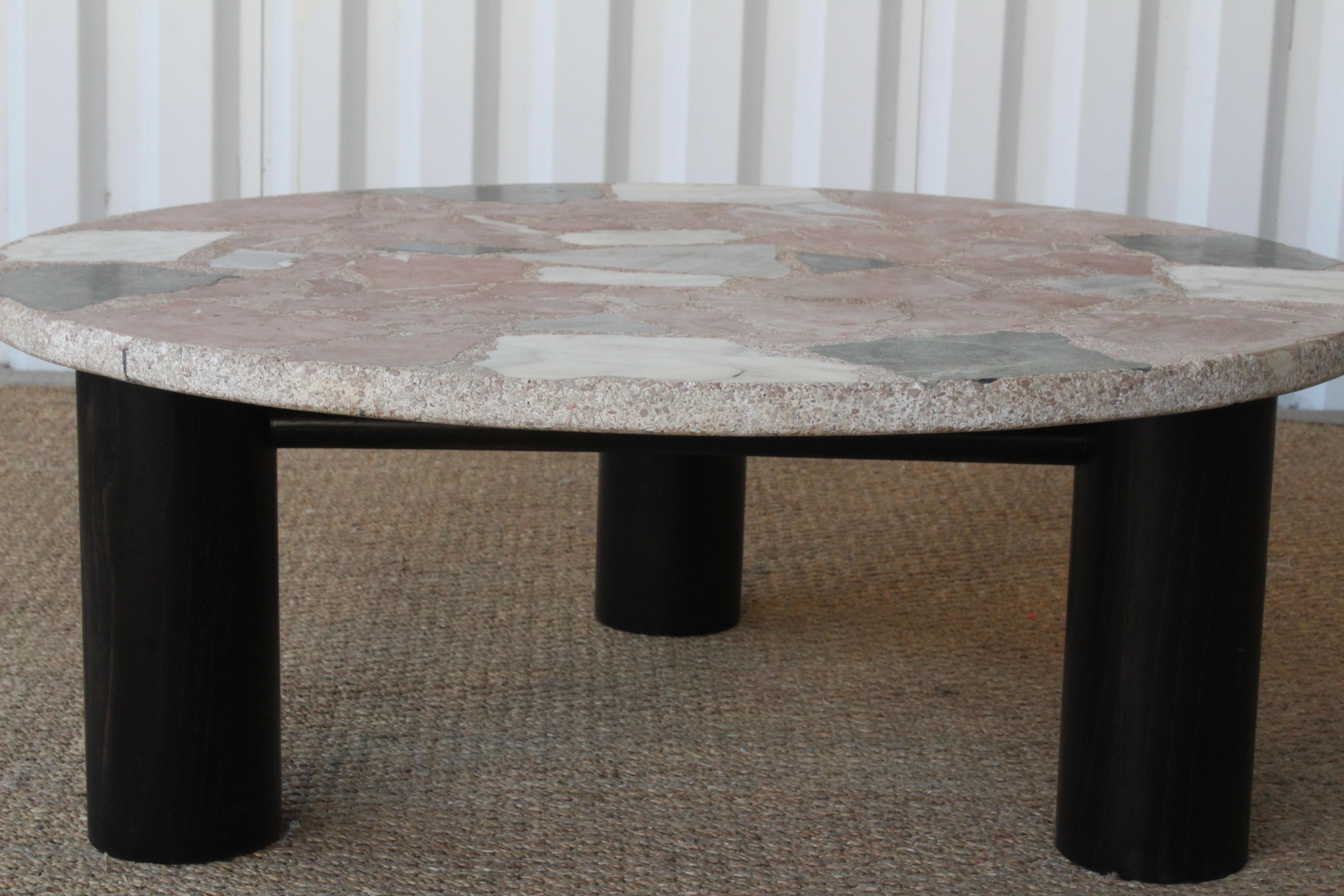 Terrazzo and Oak Coffee Table, Spain, 1960s 9