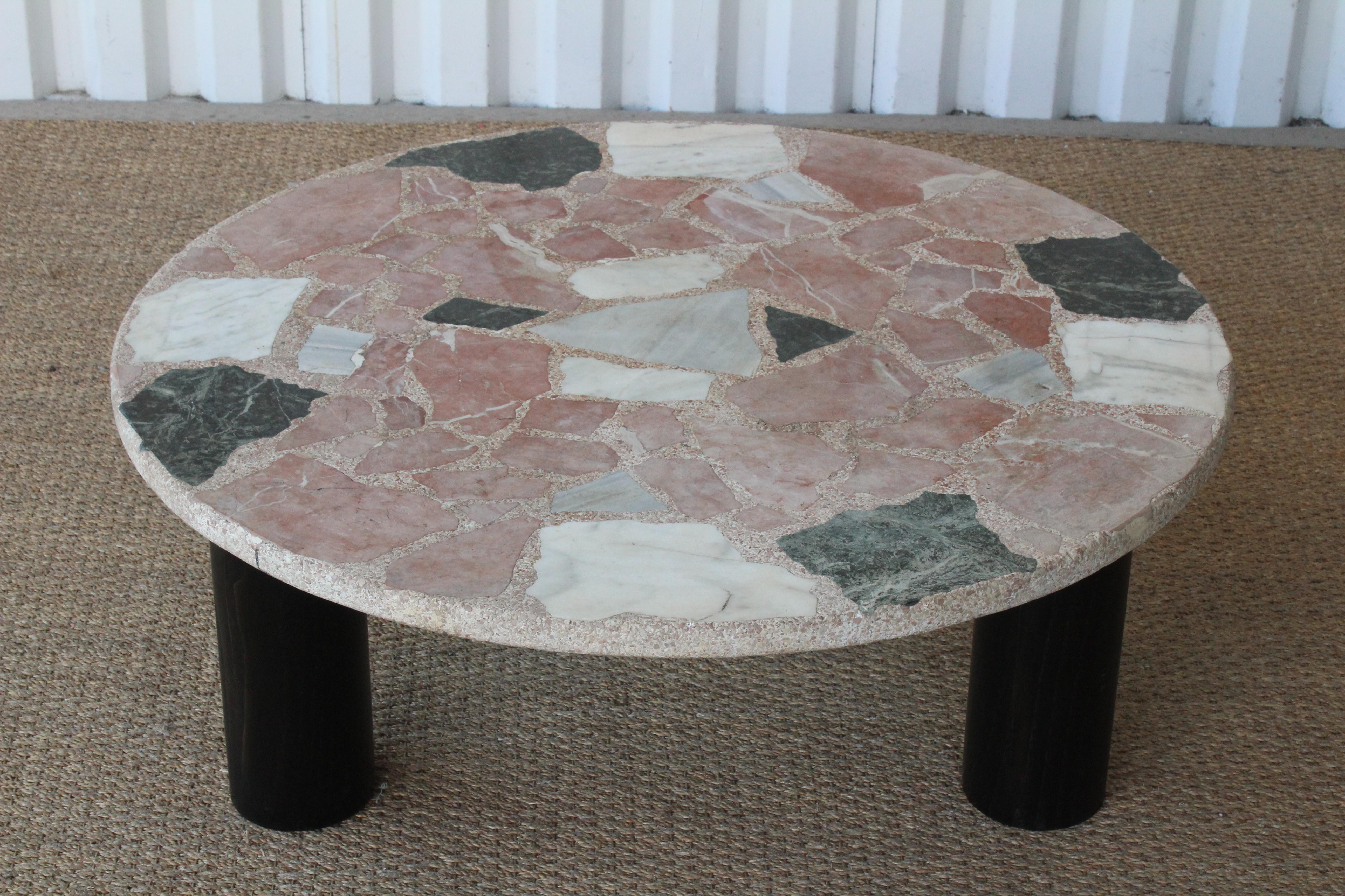 Spanish Terrazzo and Oak Coffee Table, Spain, 1960s