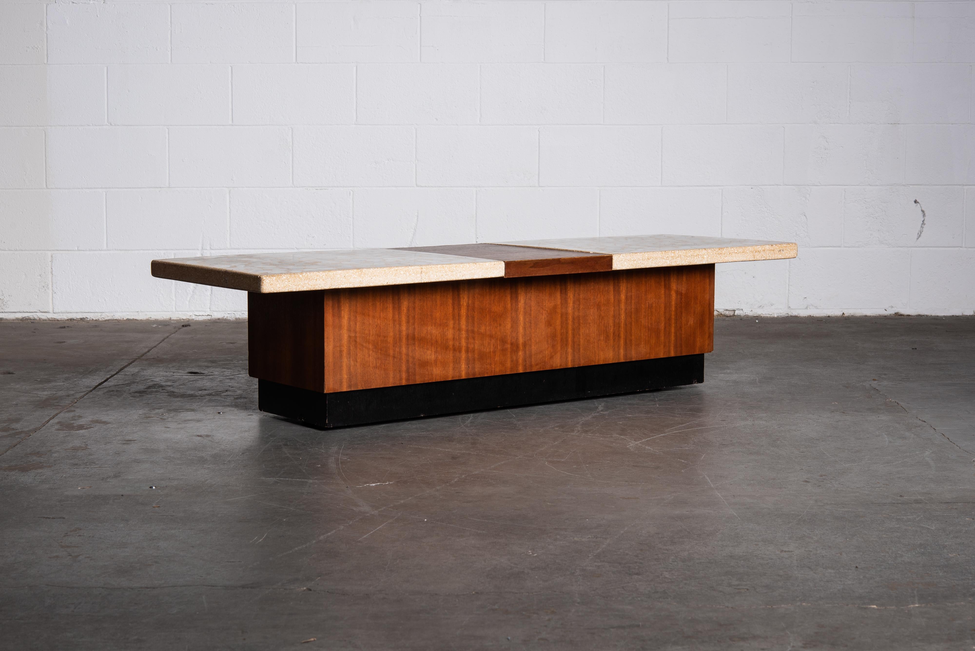 Terrazzo and Walnut Harvey Probber Style Coffee Table or Bench, c. 1960 4