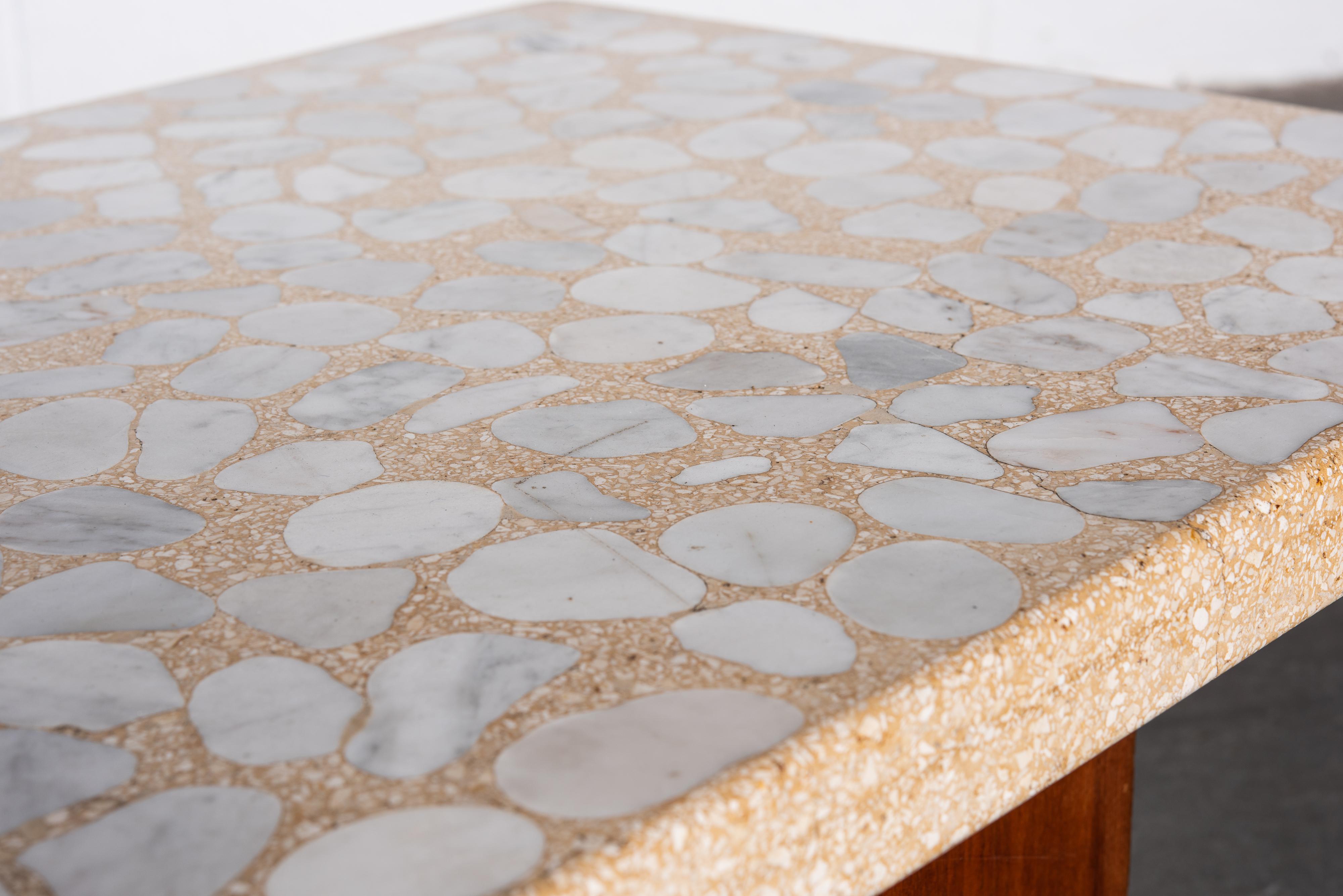 Terrazzo and Walnut Harvey Probber Style Coffee Table or Bench, c. 1960 9